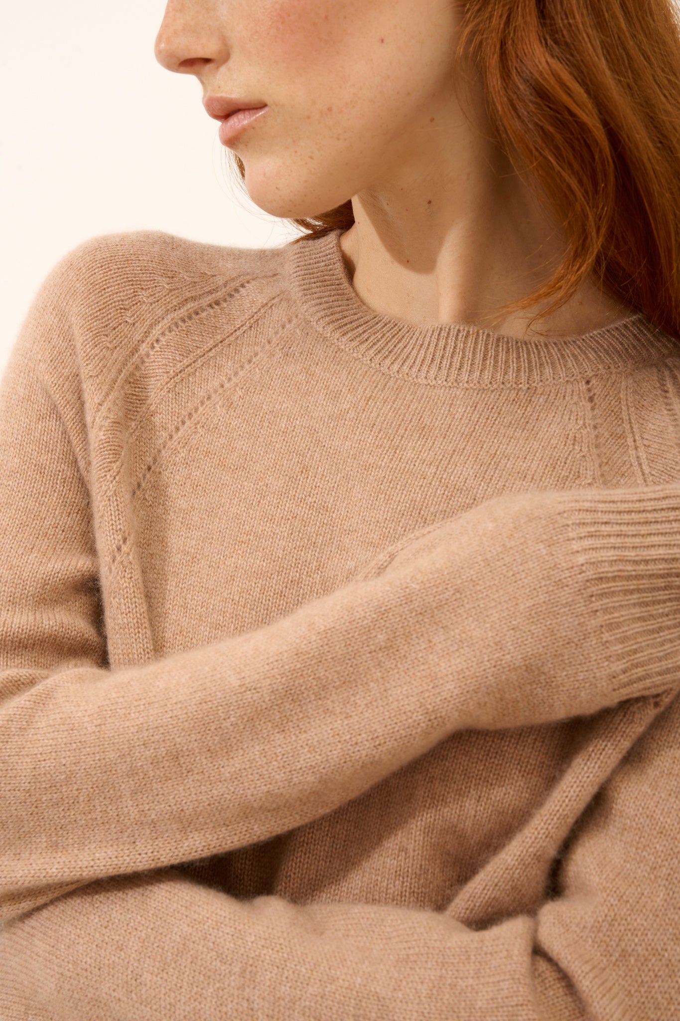 AREQUIPA pull col rond camel chiné