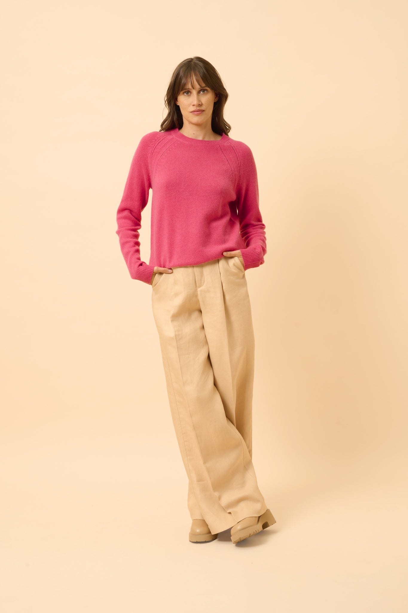 AREQUIPA pull col rond fraise