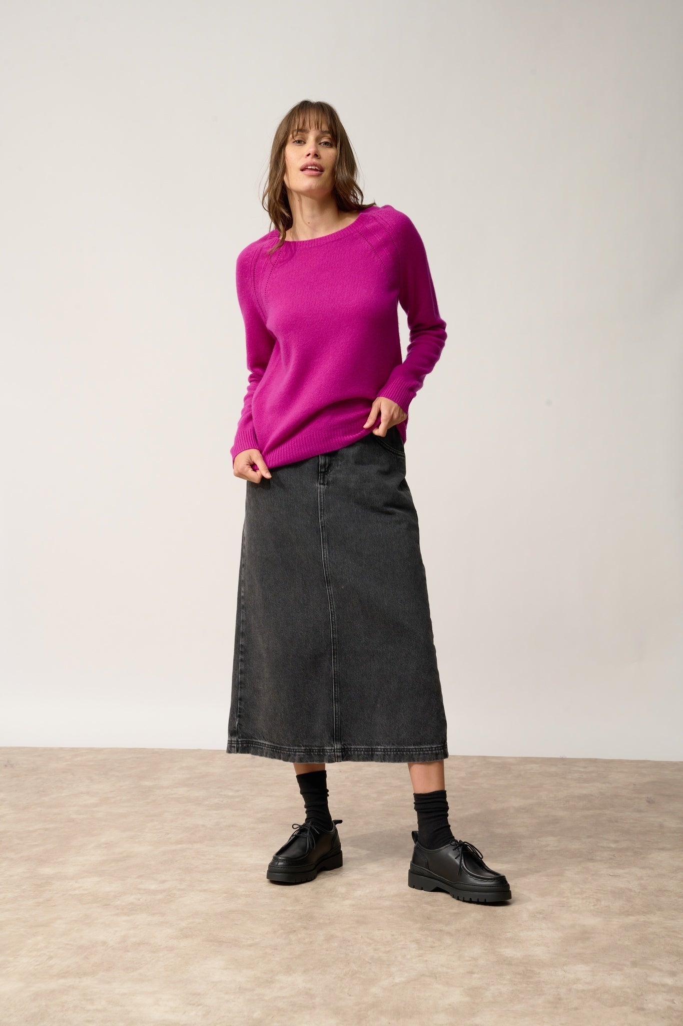 AREQUIPA pull col rond violine