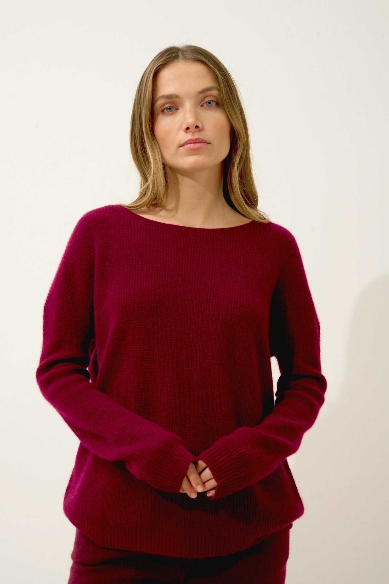 ARIANA pull col bateau bordeaux