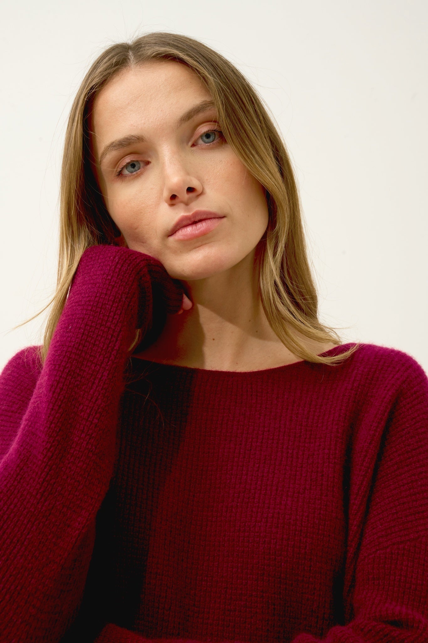 ARIANA pull col bateau bordeaux