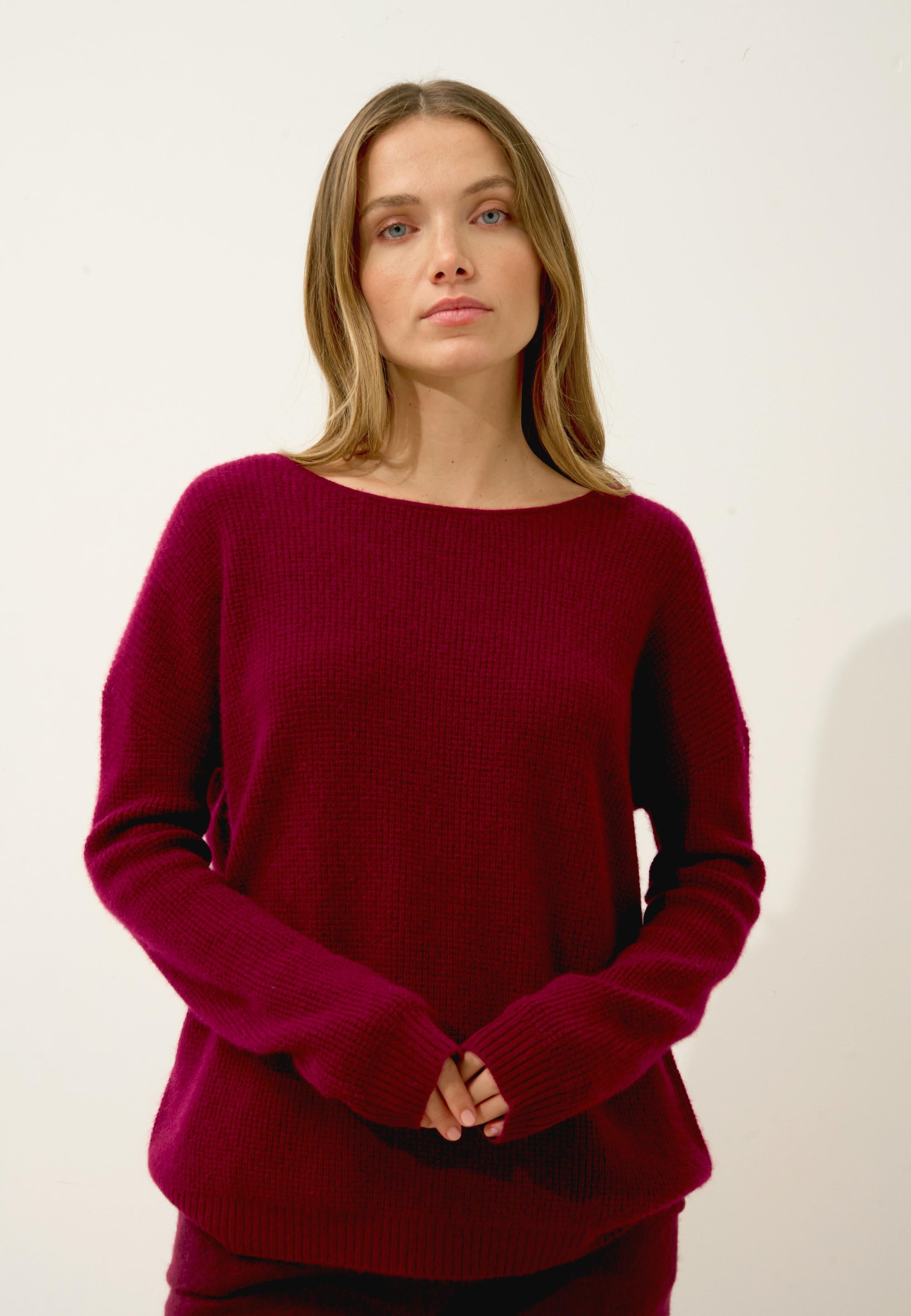 ARIANA pull col bateau bordeaux