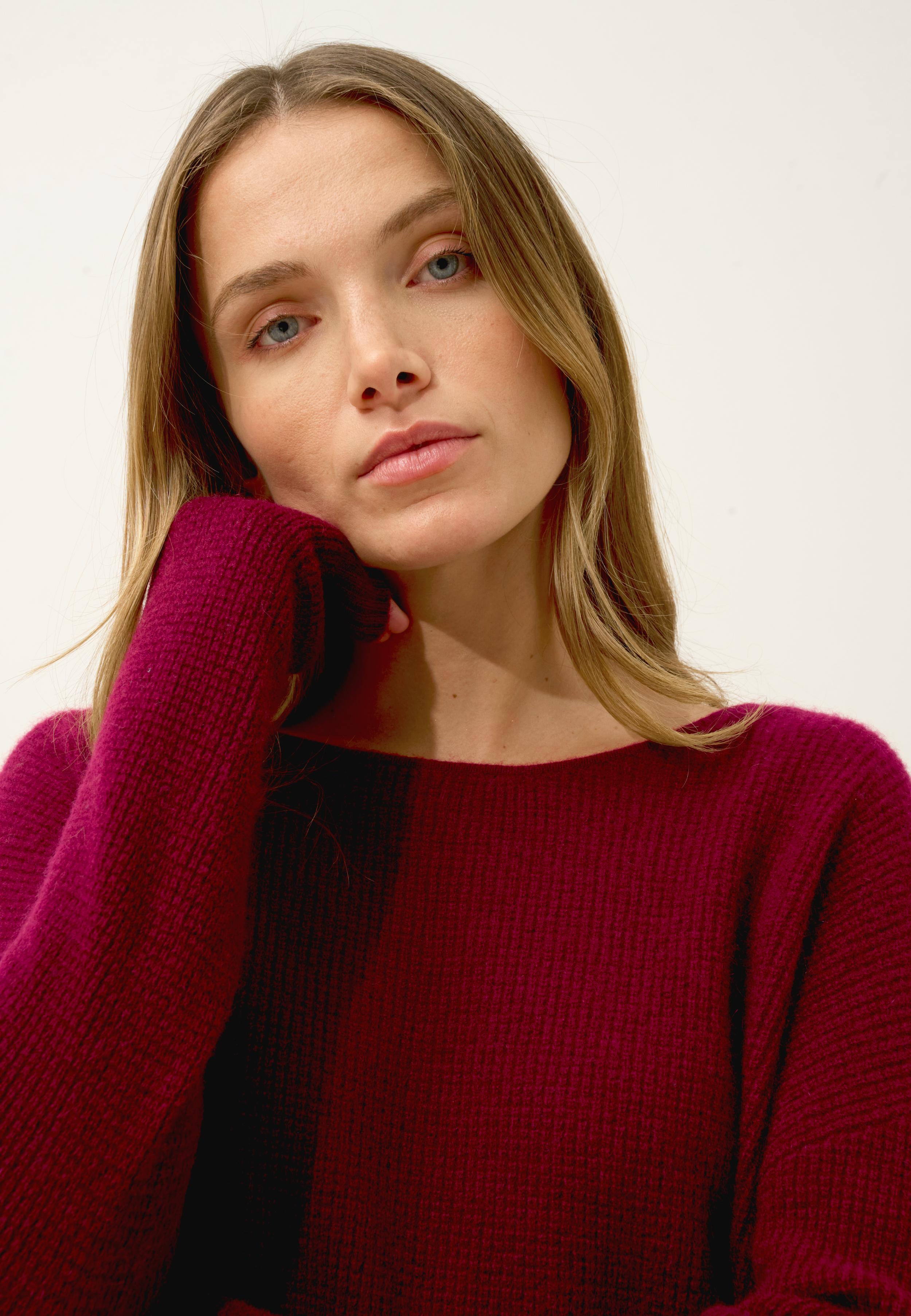 ARIANA pull col bateau bordeaux