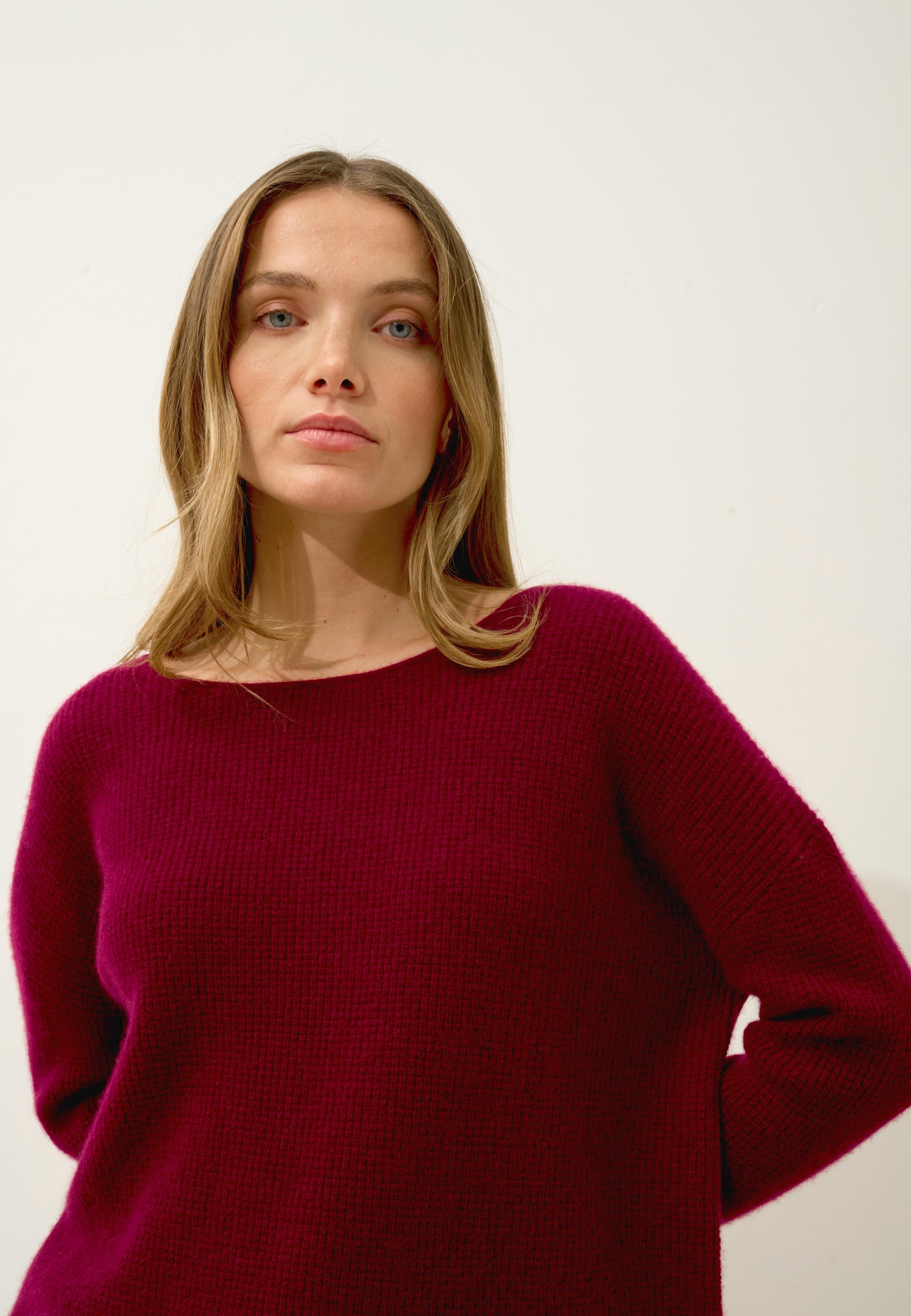 ARIANA pull col bateau bordeaux