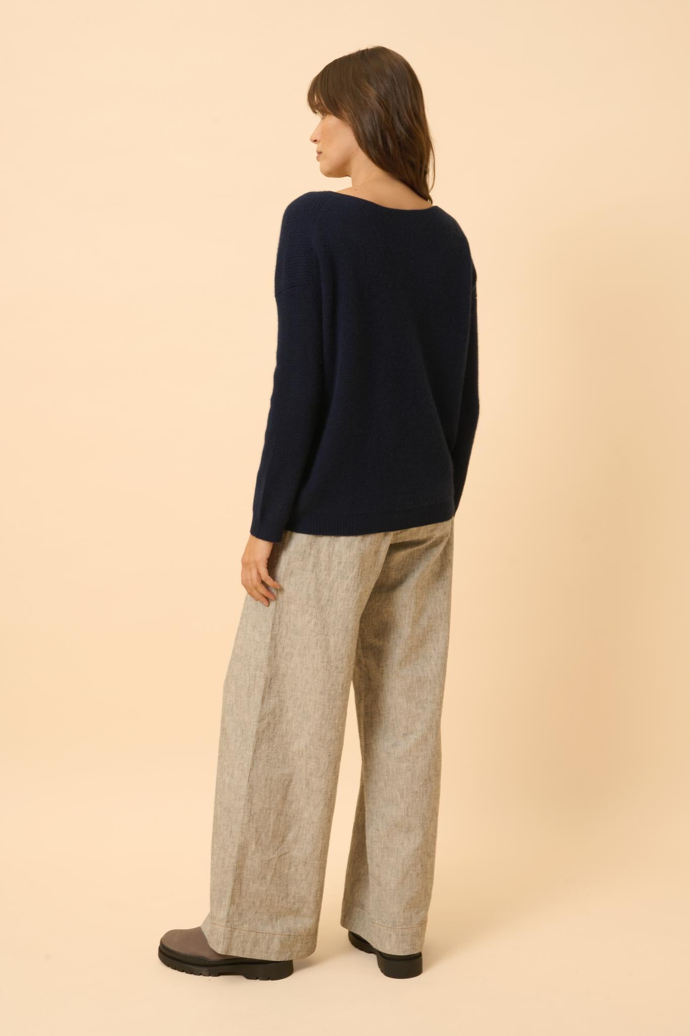 ARIANA pull col bateau navy
