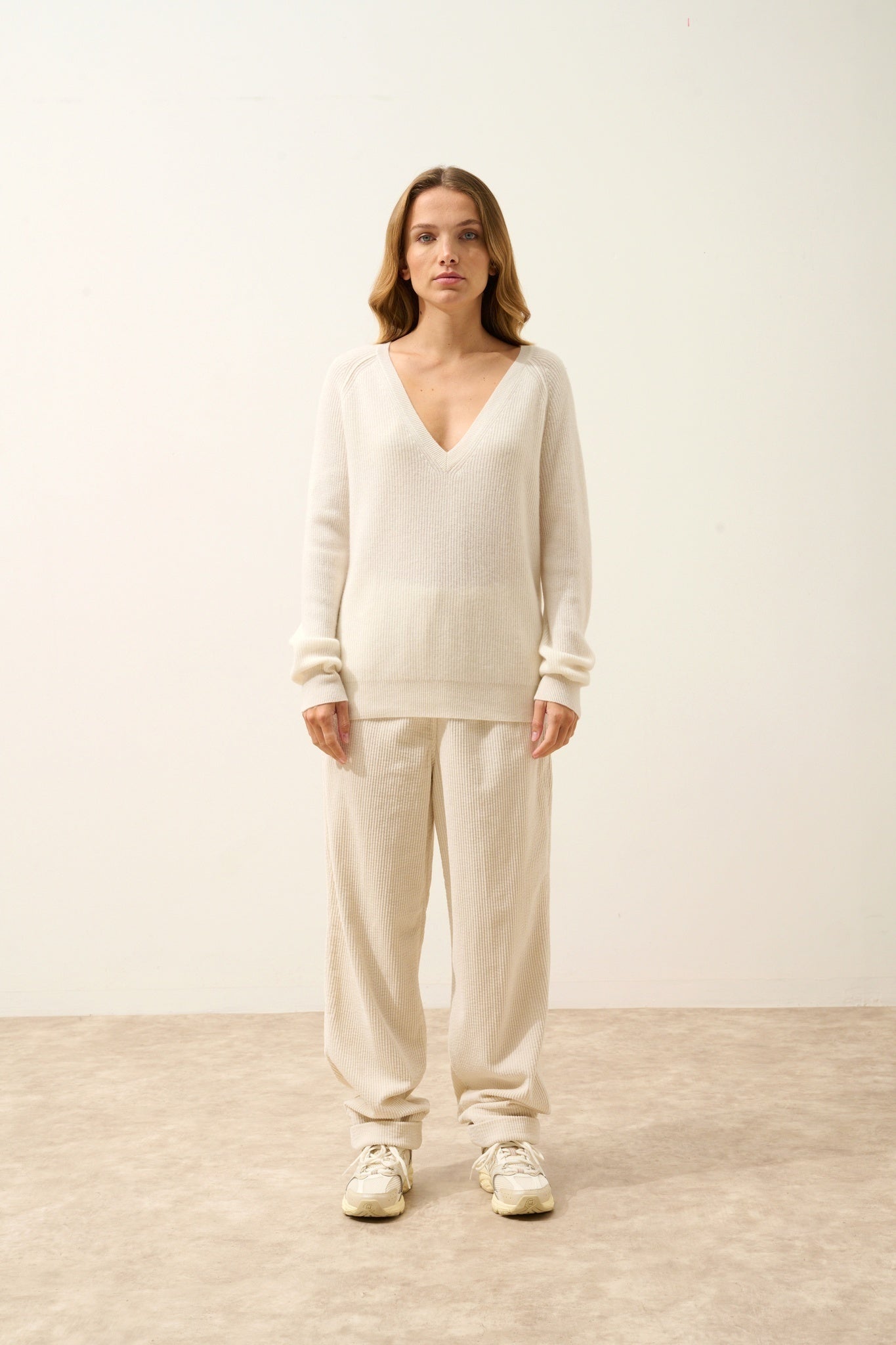 ARISTA pull col v ivoire