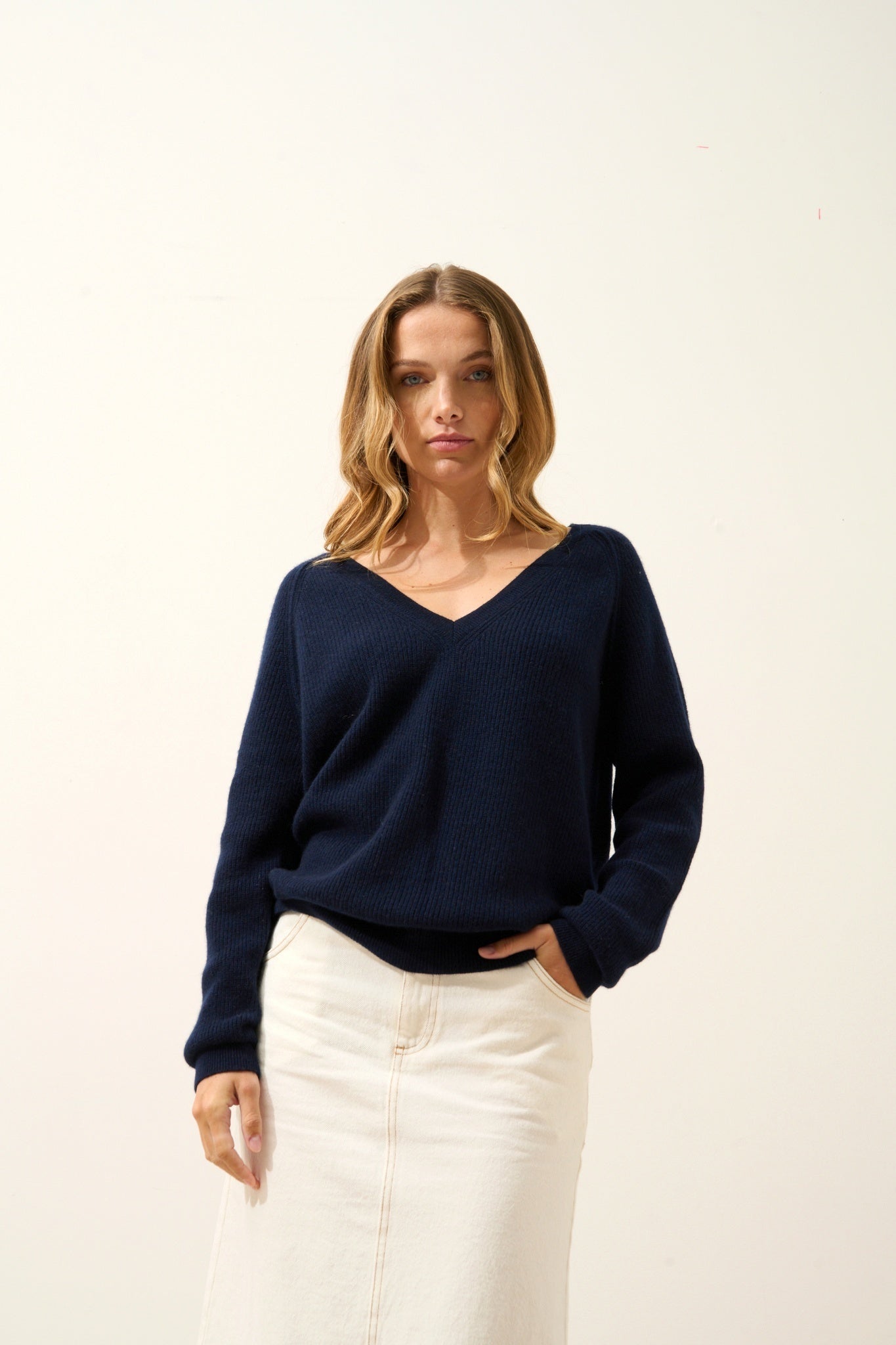 ARISTA pull col v navy