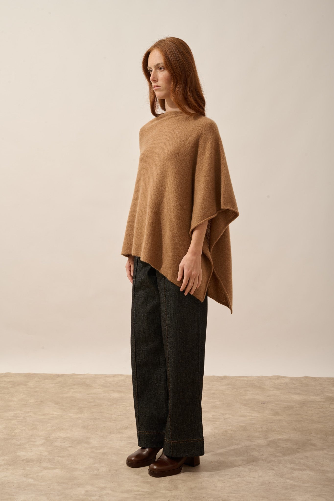 ashley poncho 4 fils noisette