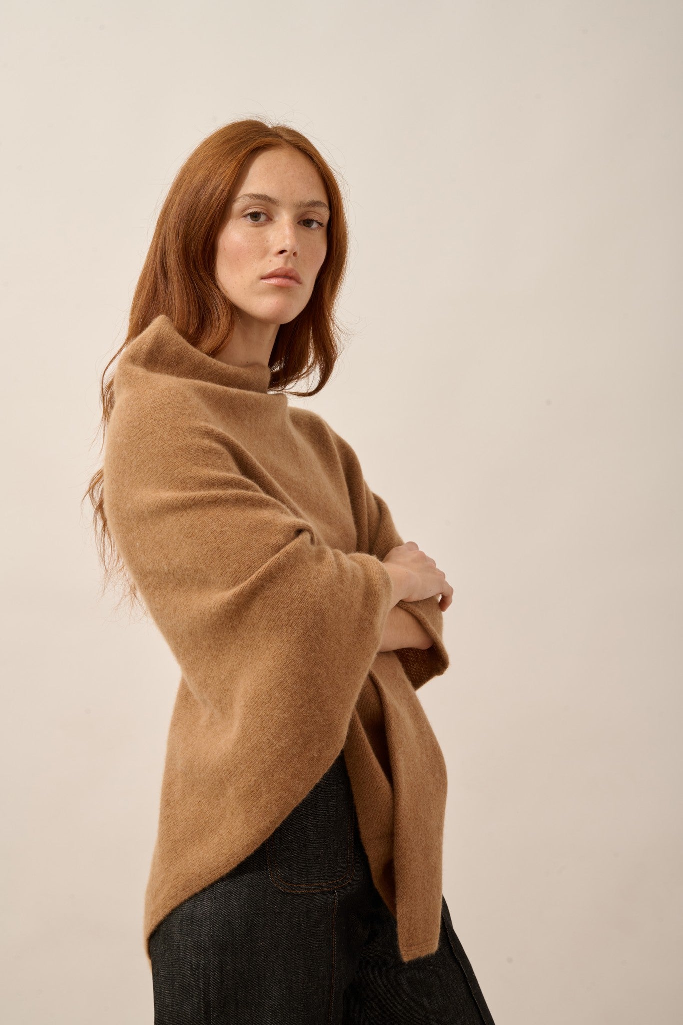 ashley poncho 4 fils noisette