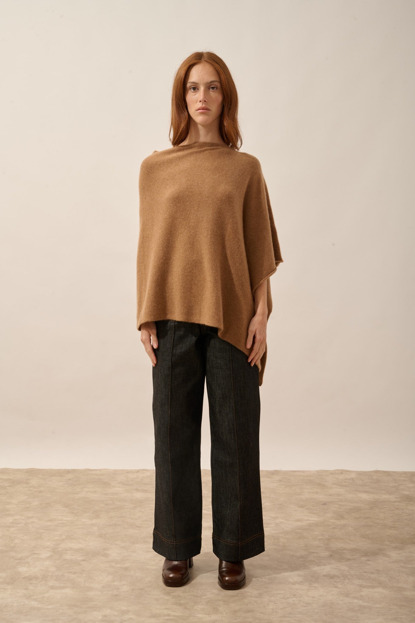 ashley poncho 4 fils noisette