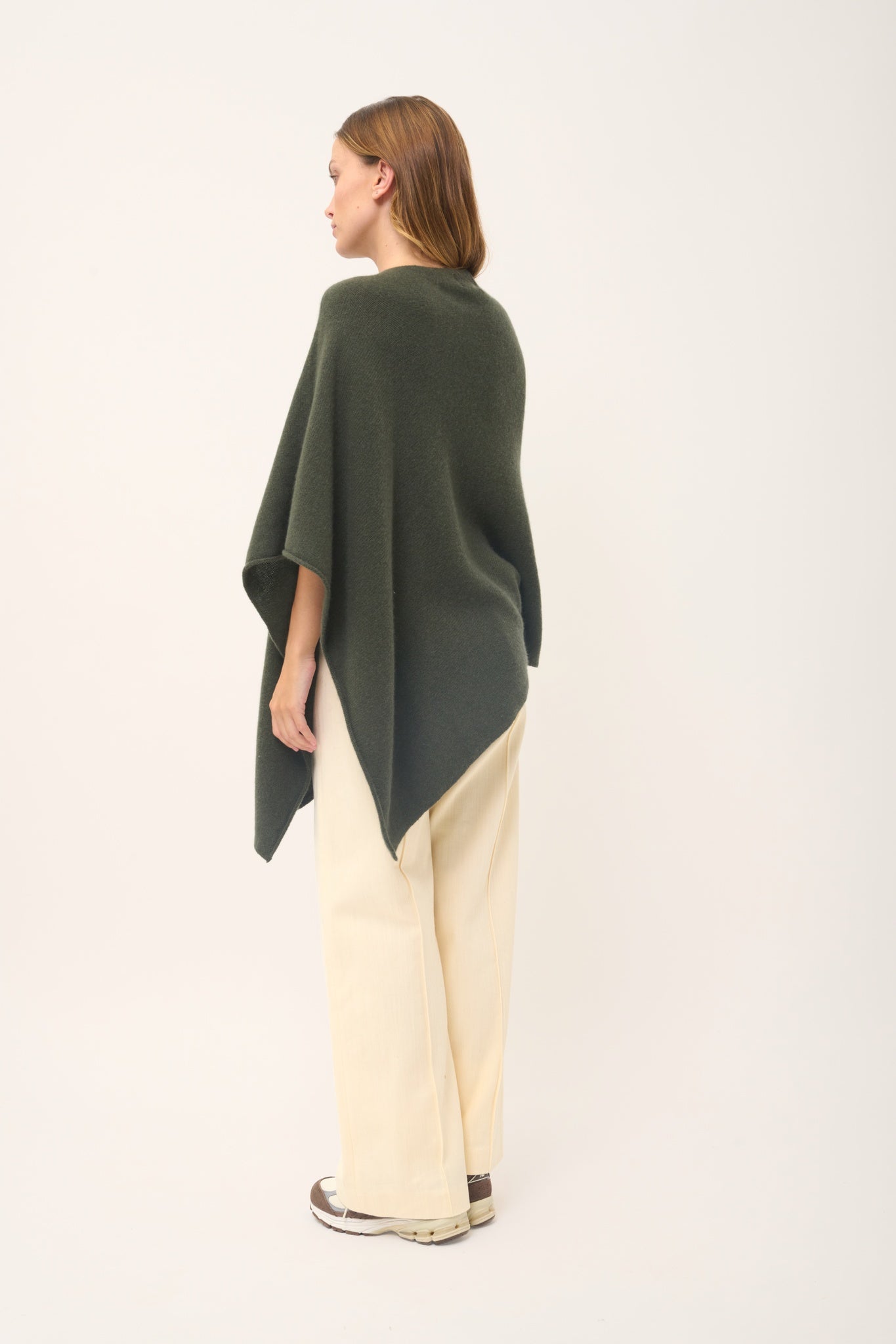 ASHLEY poncho col bateau kaki