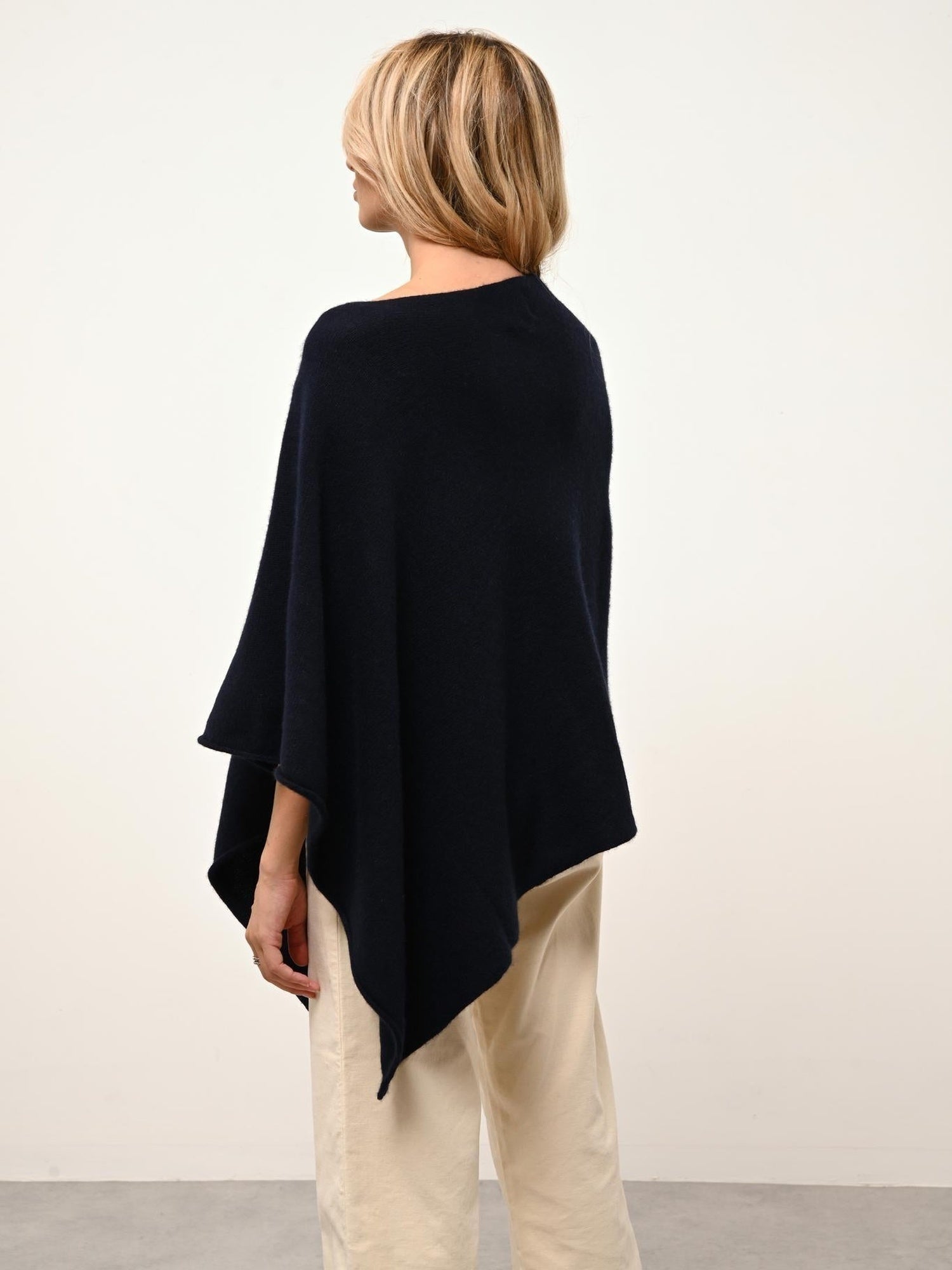 ASHLEY poncho col bateau navy