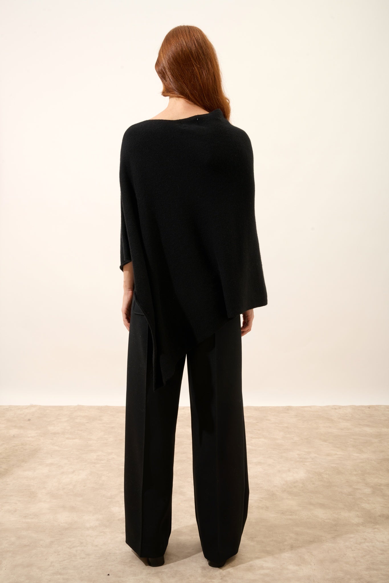 ASHLEY poncho col bateau noir