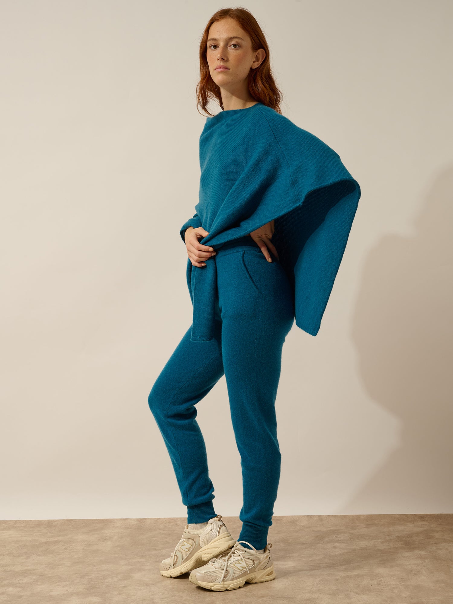 ASHLEY poncho col bateau paon