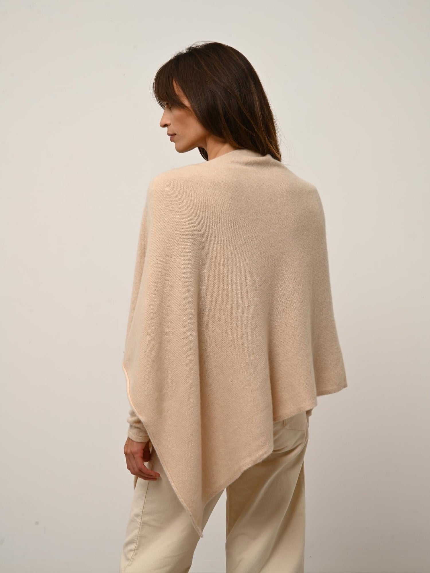 ASHLEY poncho col bateau sable