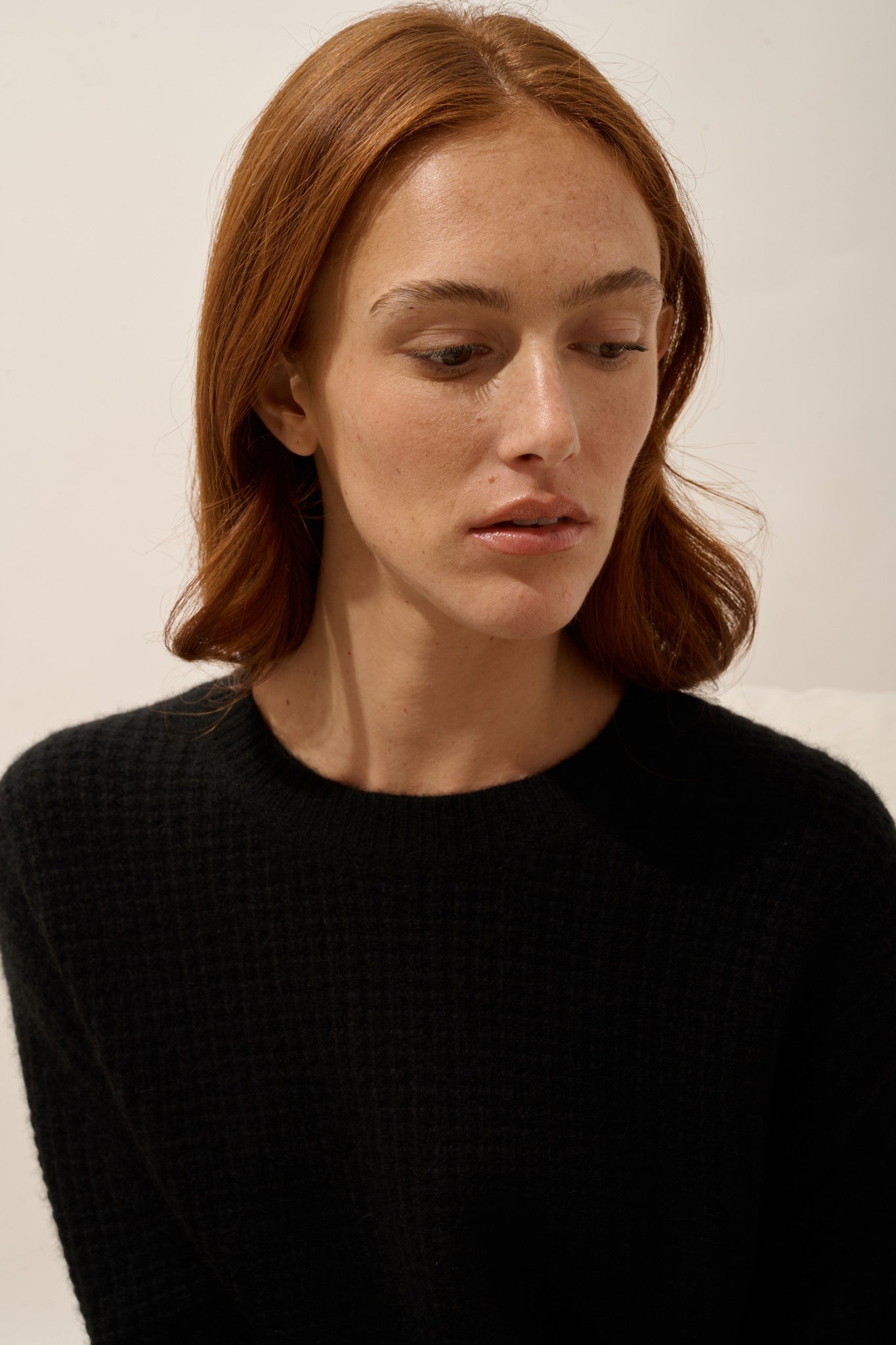 assam pull col rond 6 fils noir