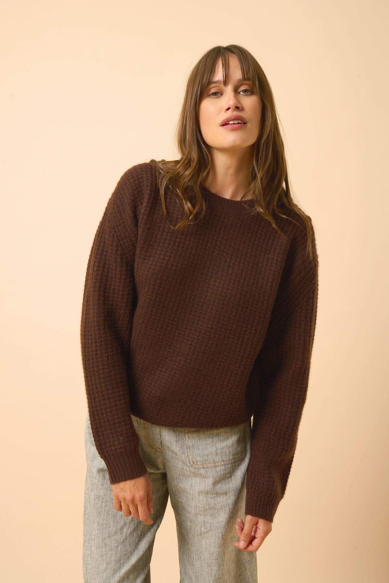 ASSAM pull col rond café