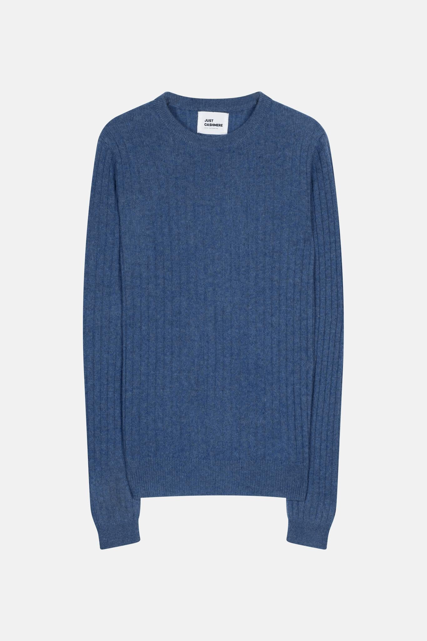 AVANA pull col rond bleu denim