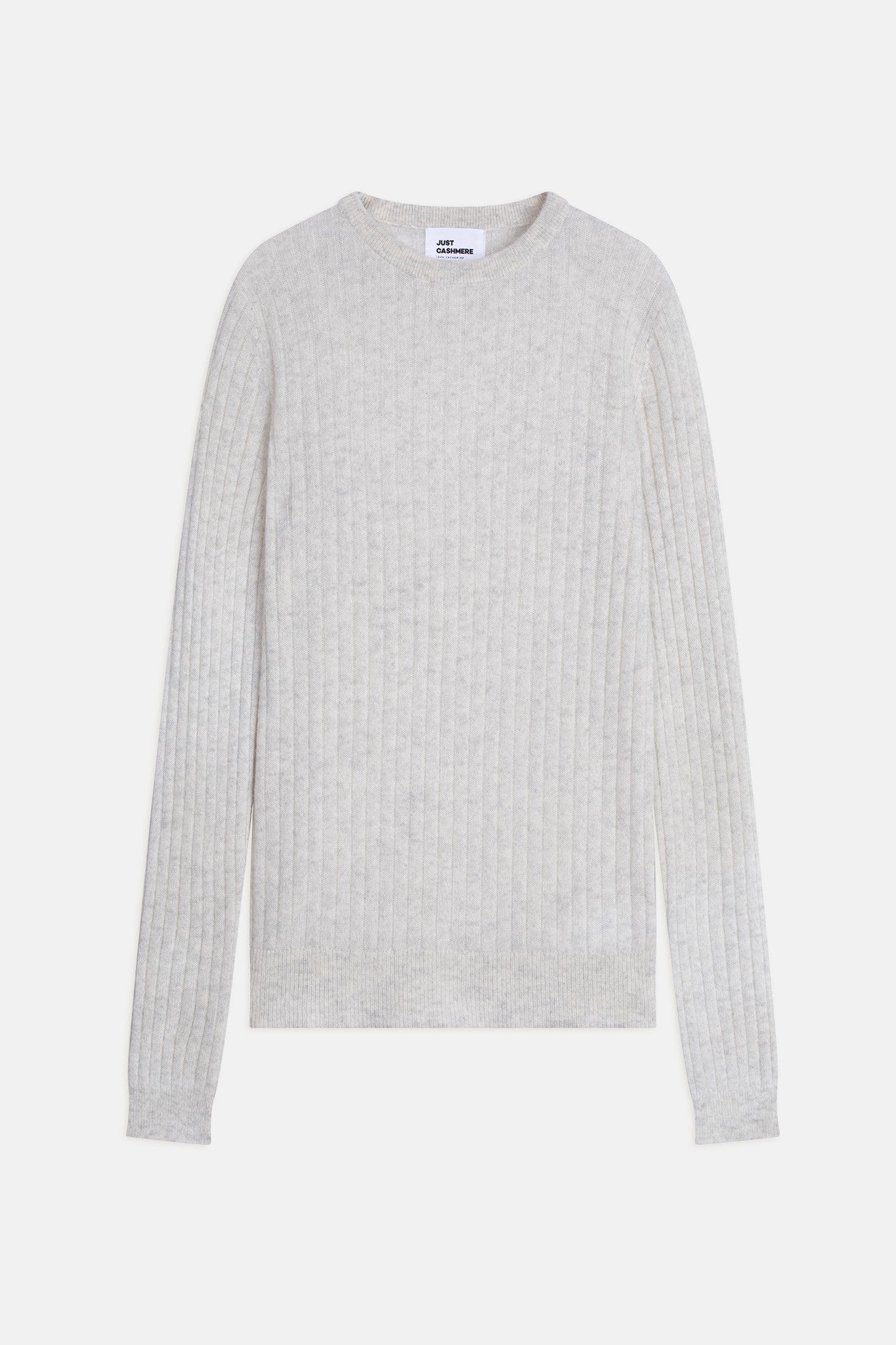 avana pull col rond gris perle chiné