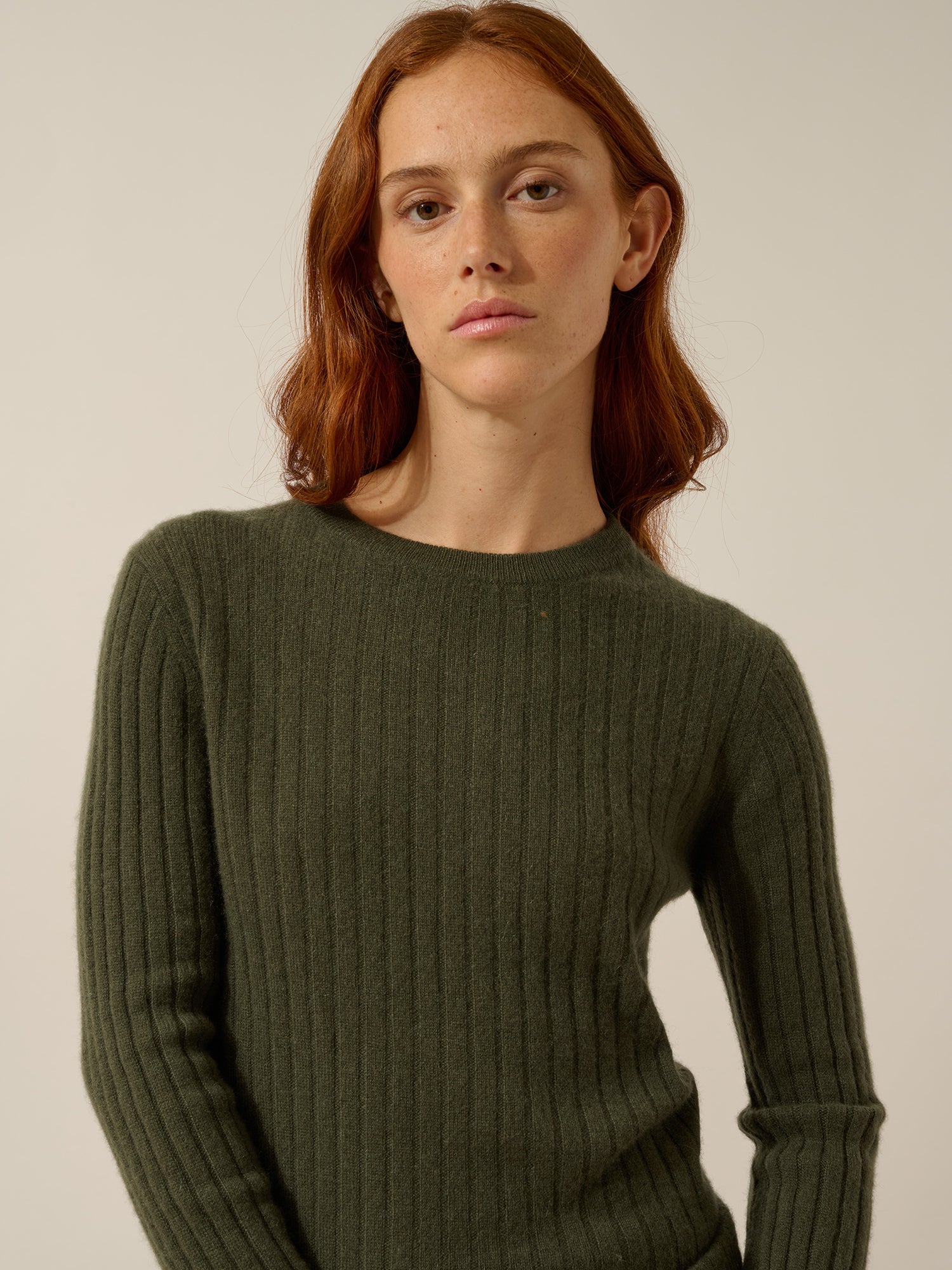 AVANA pull col rond kaki