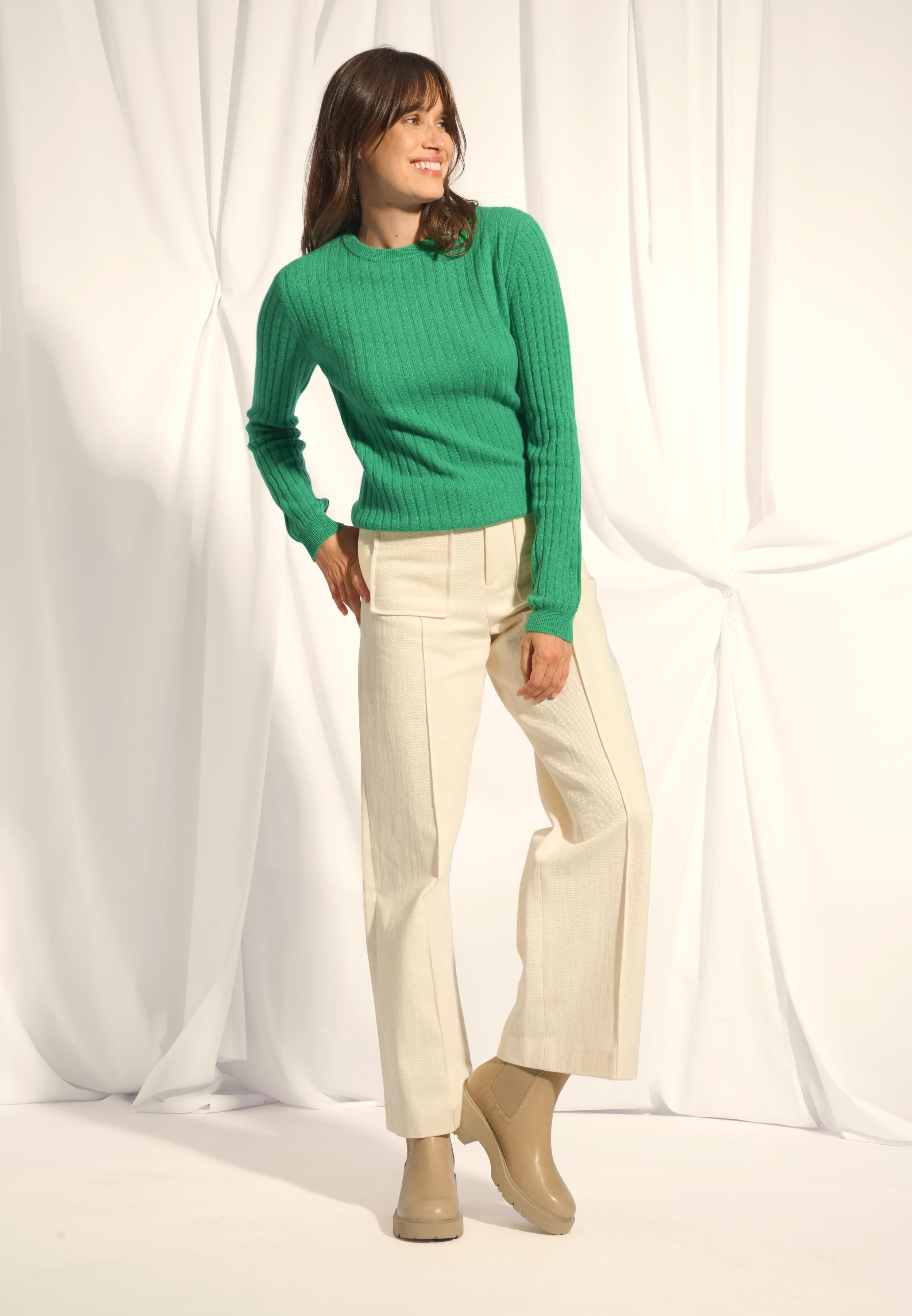 AVANA pull col rond menthe