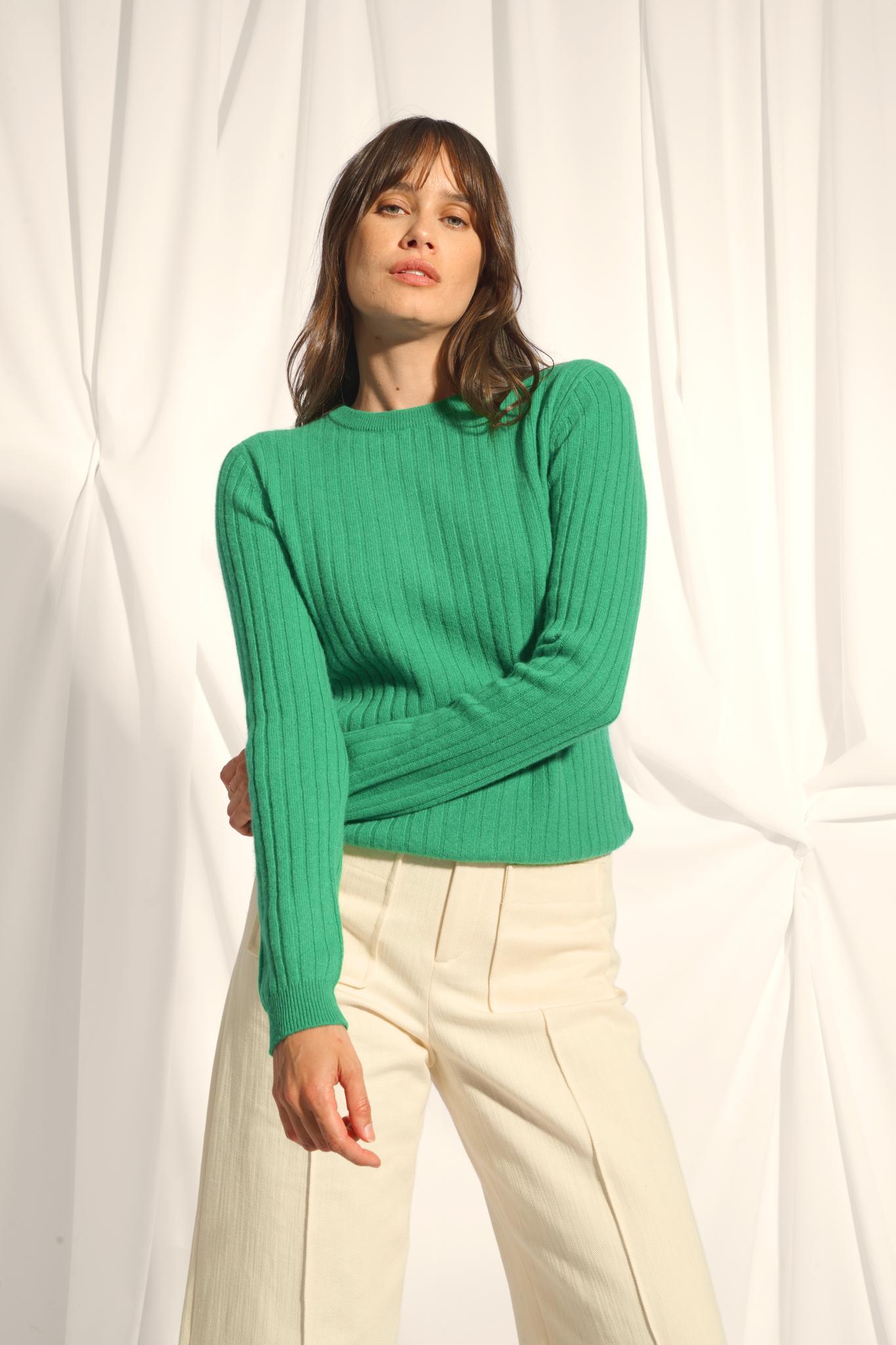 AVANA pull col rond menthe
