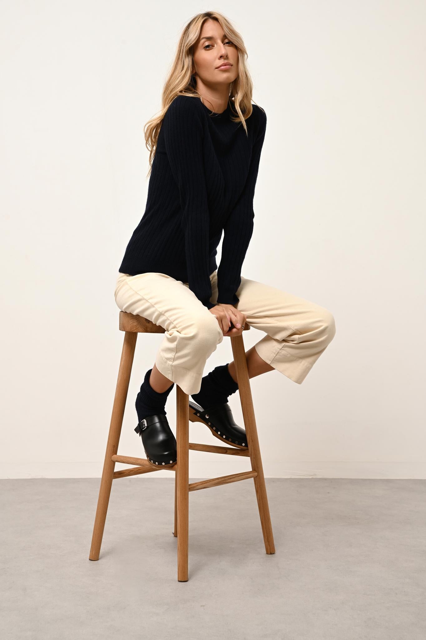 AVANA pull col rond navy