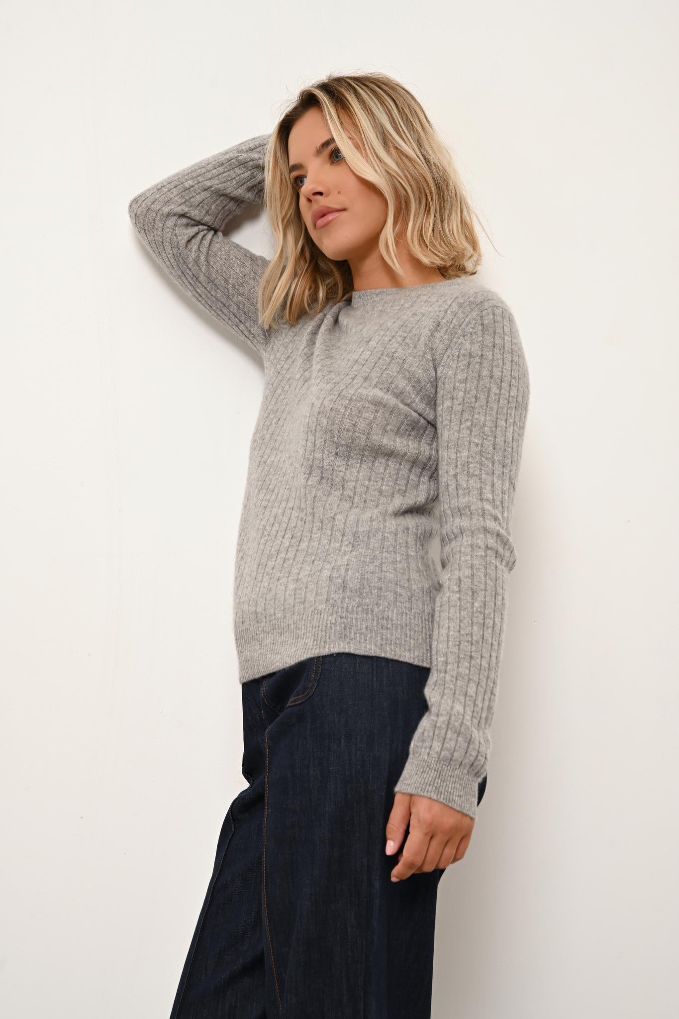 AVANA pull col rond nuage chiné