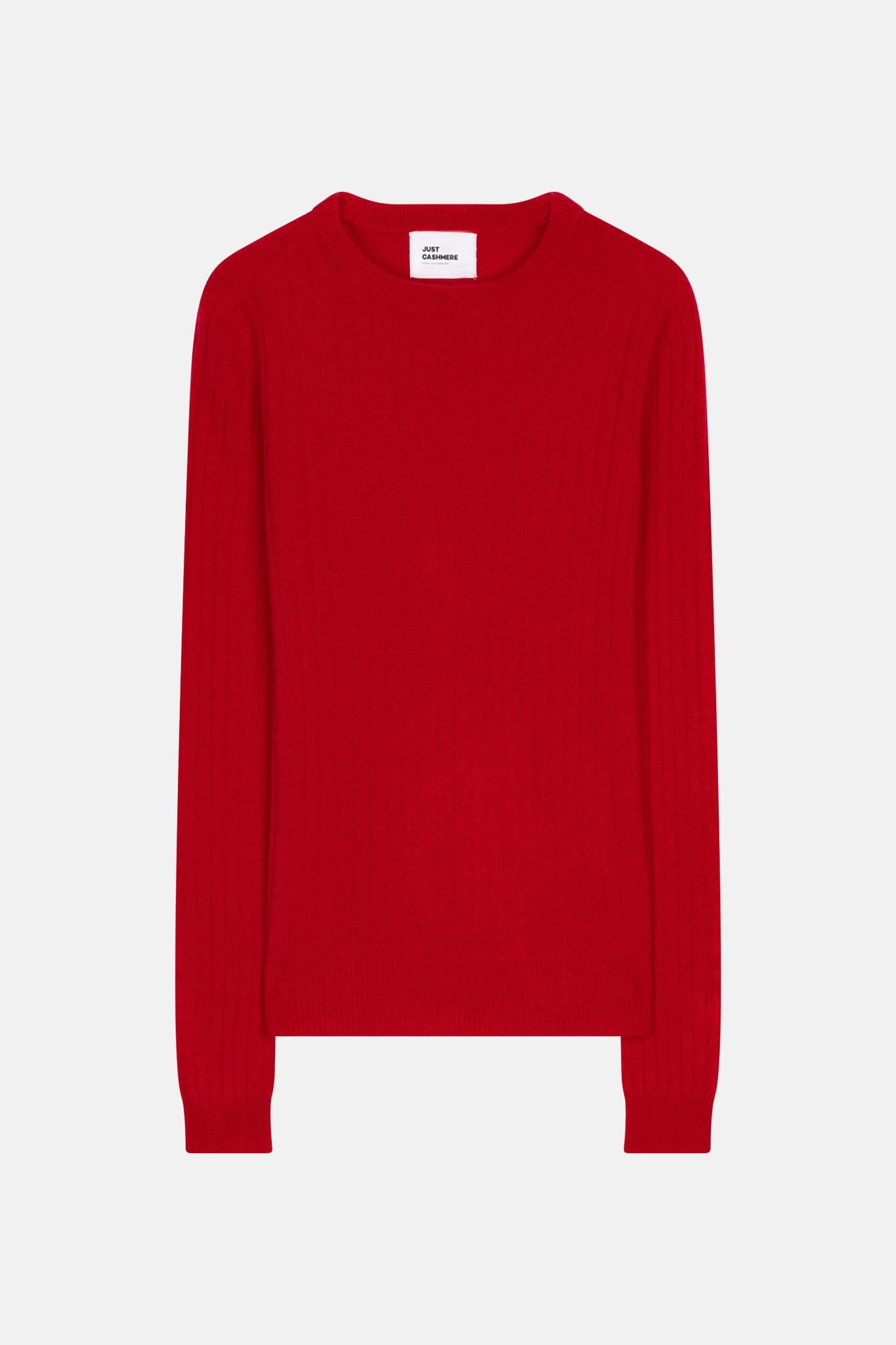 AVANA pull col rond rouge