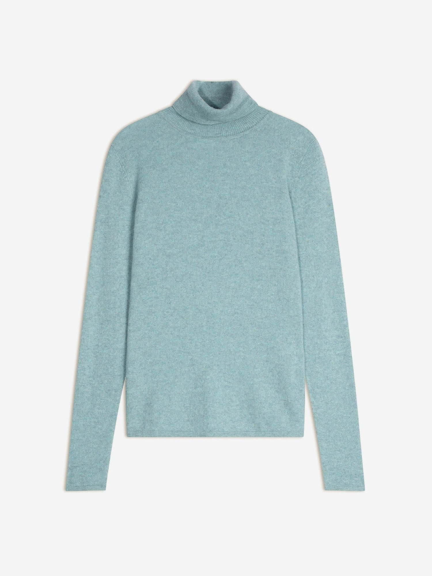 ava turtleneck sweater in aqua heather