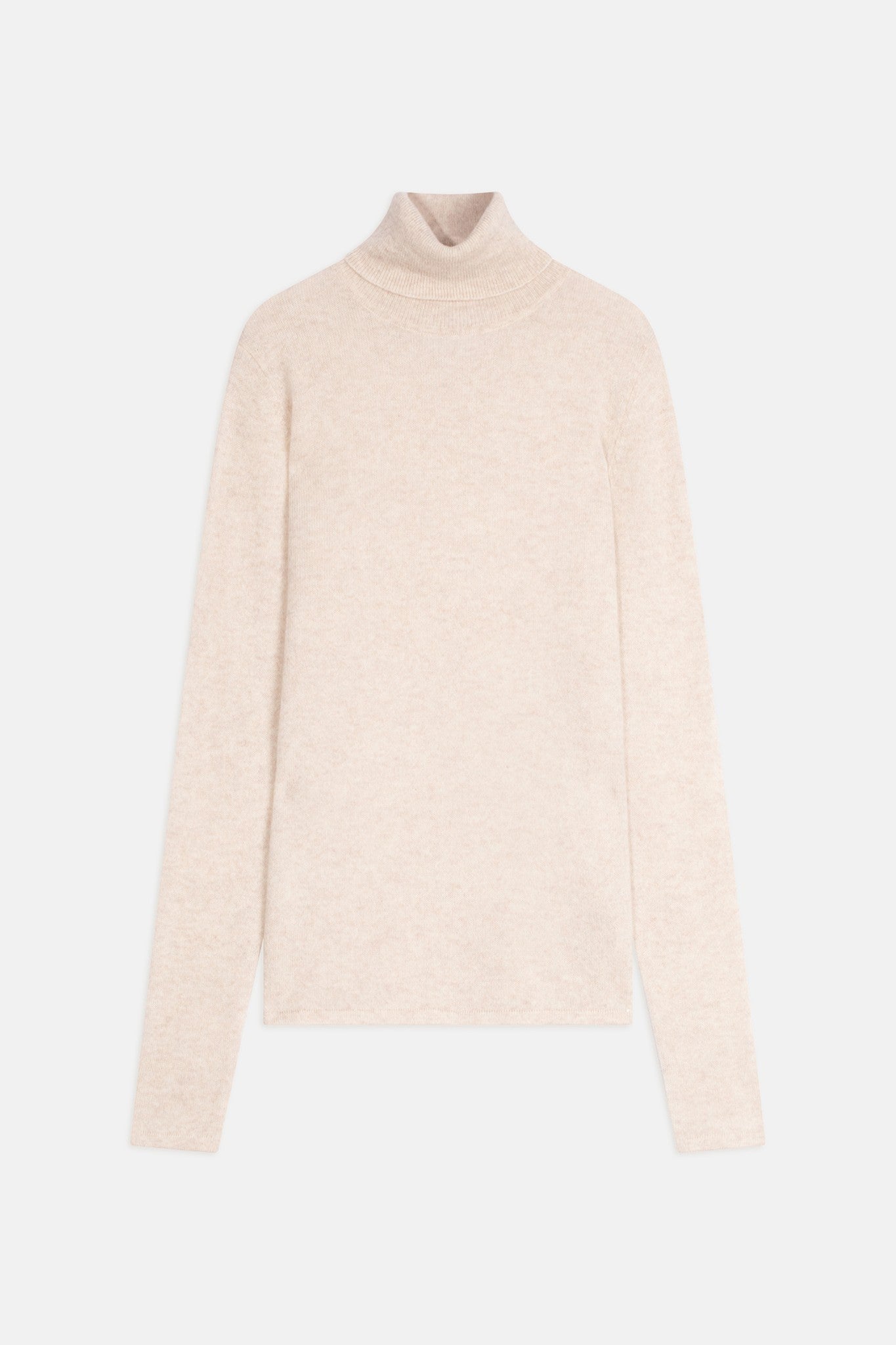 ava pull col roulé beige chiné