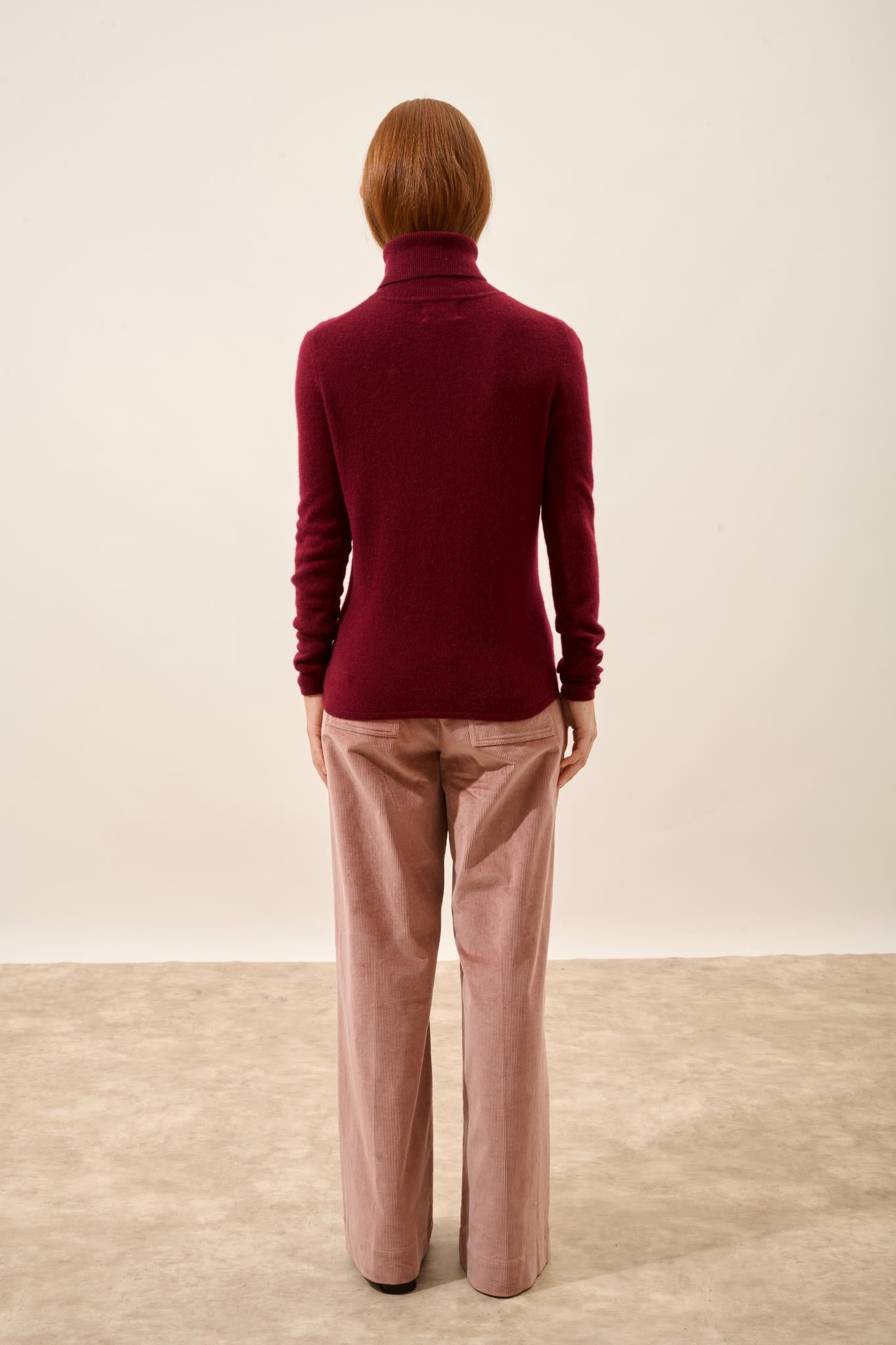 AVA burgundy turtleneck sweater