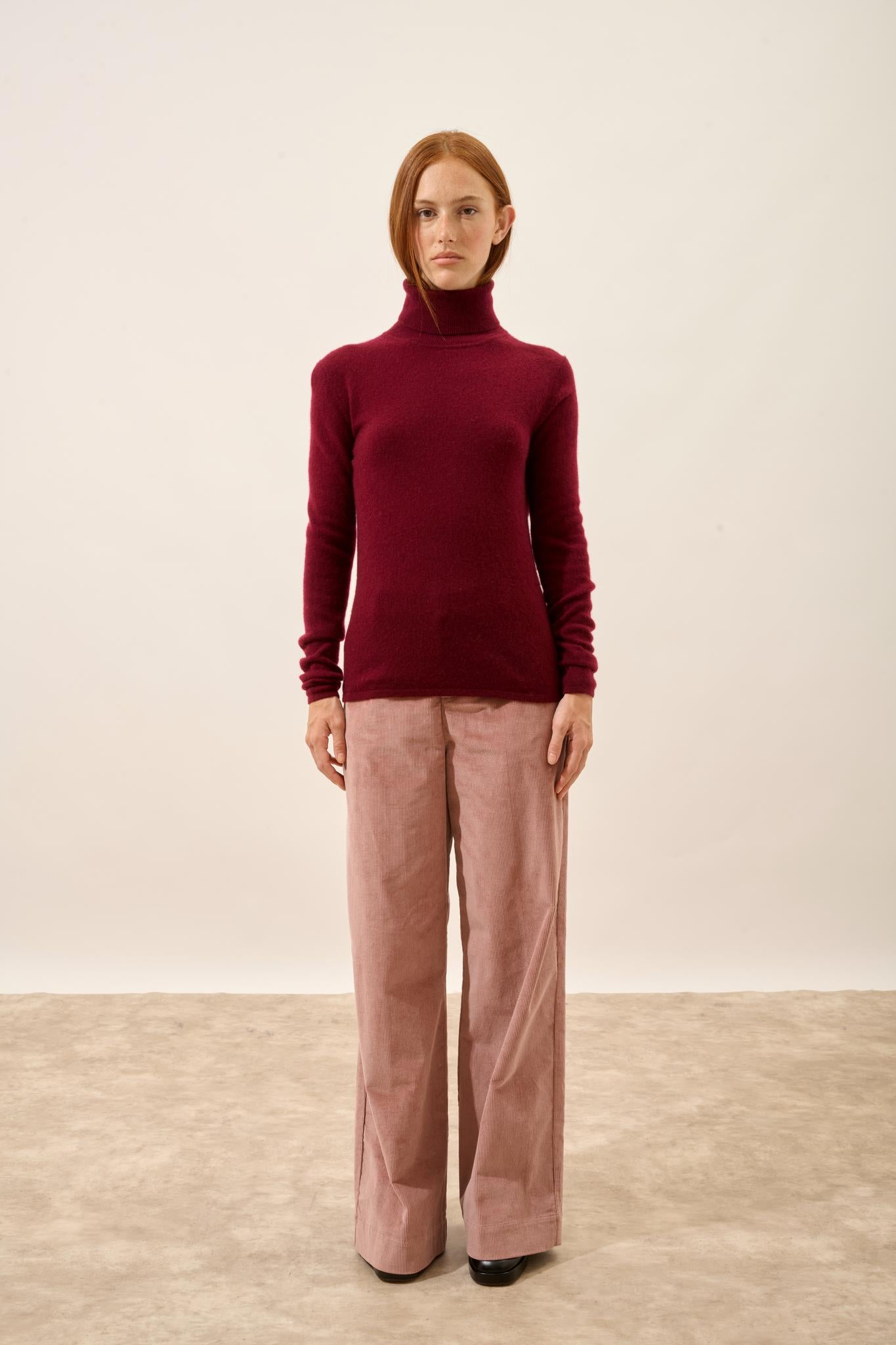 AVA burgundy turtleneck sweater