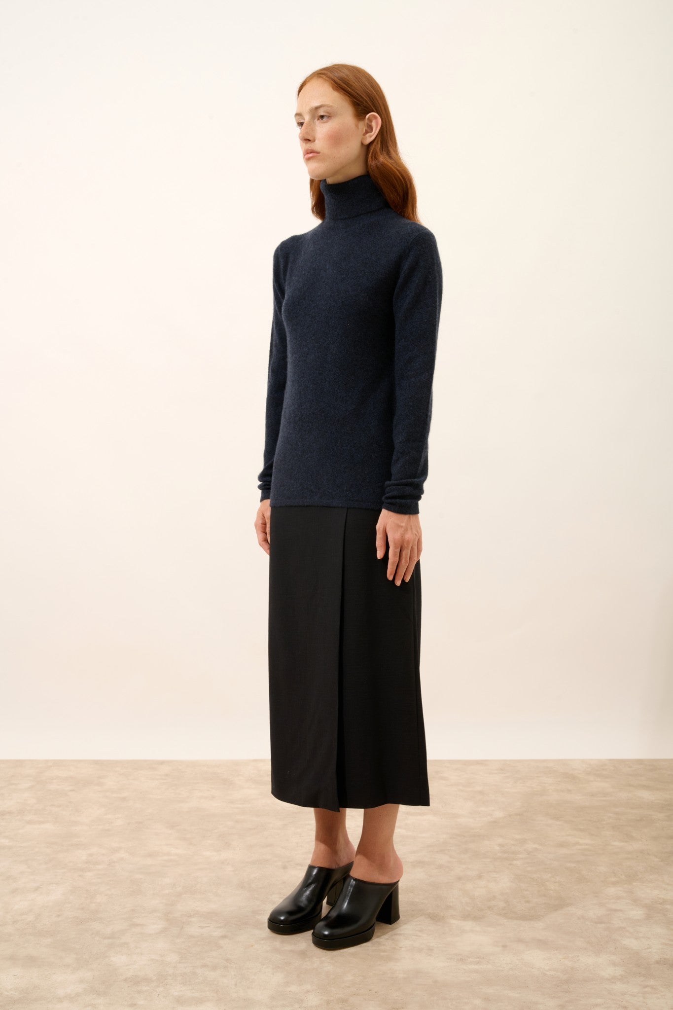 ava pull col roulé caviar 100% cachemire