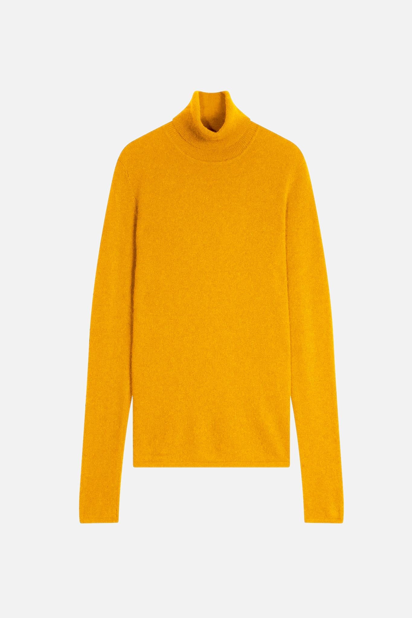 AVA pull col roulé curcuma