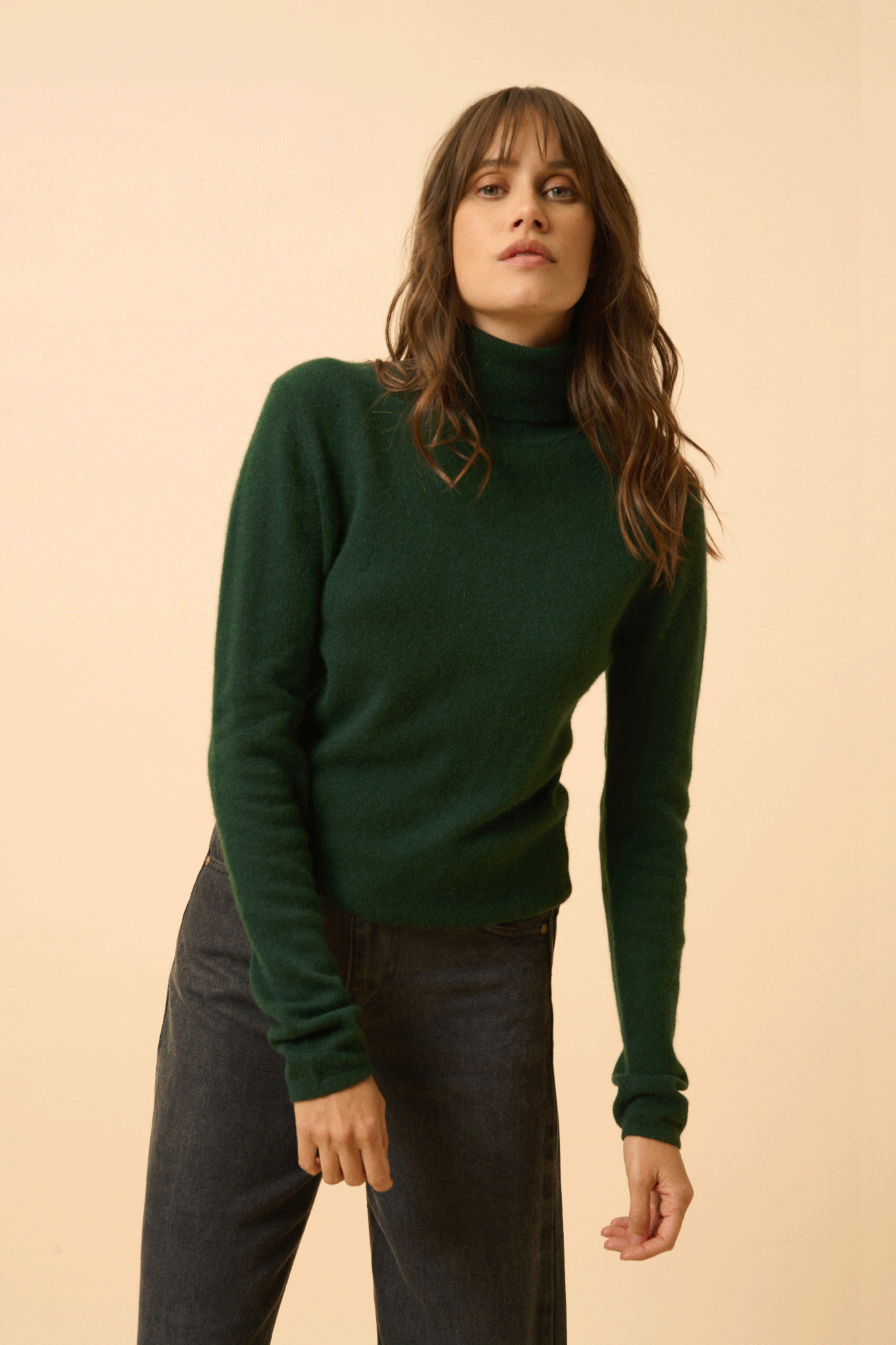 AVA pull col roulé cyprès