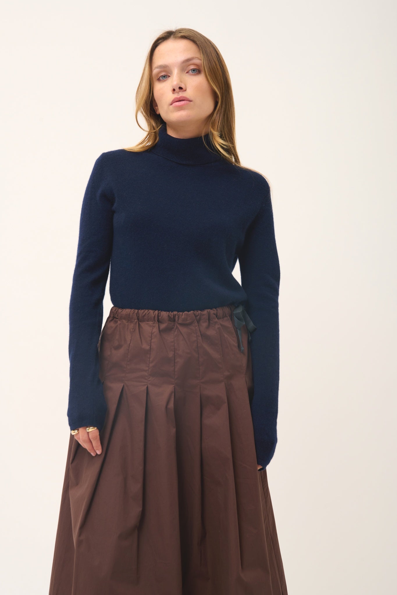 AVA navy turtleneck sweater