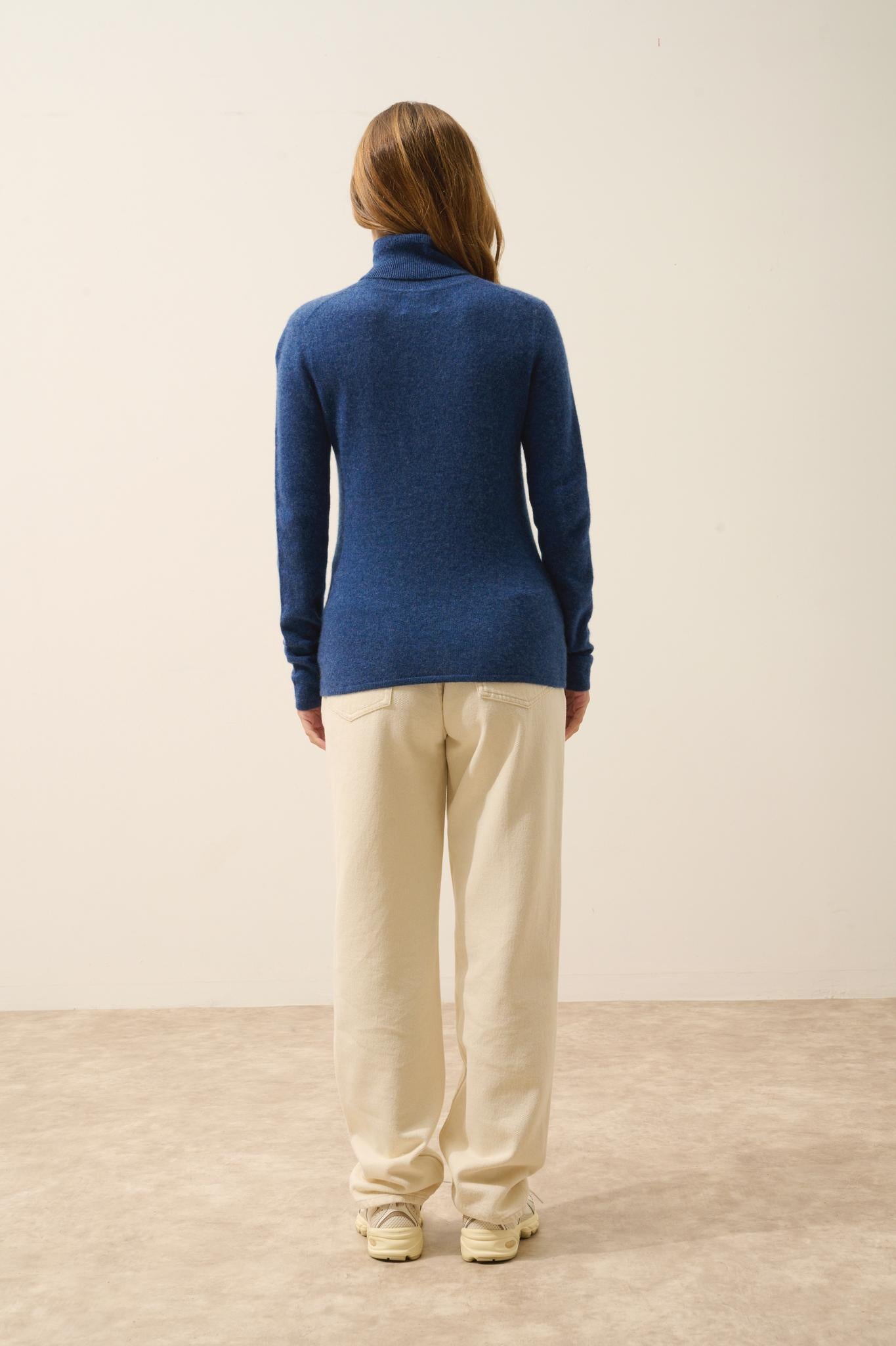 AVA pull col roulé ocean chiné