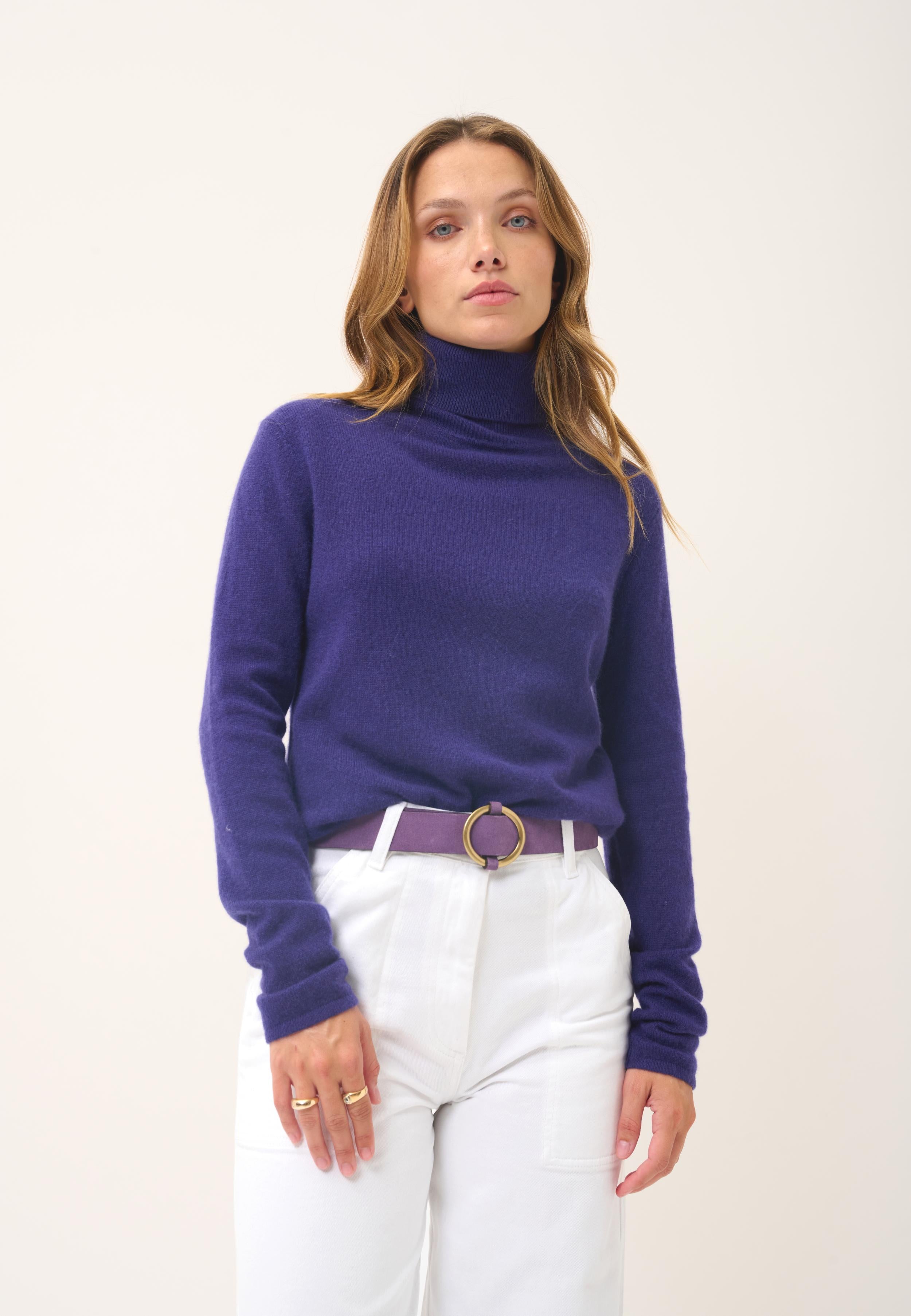 AVA purple turtleneck sweater 100% cashmere