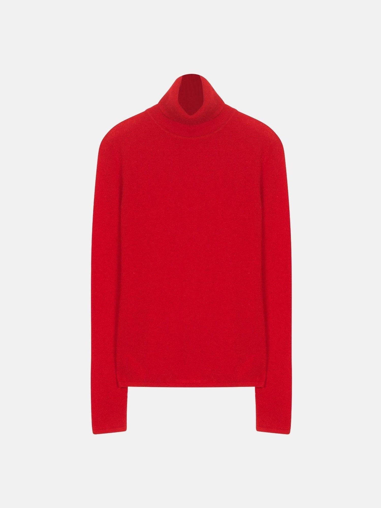 AVA pull col roulé rouge