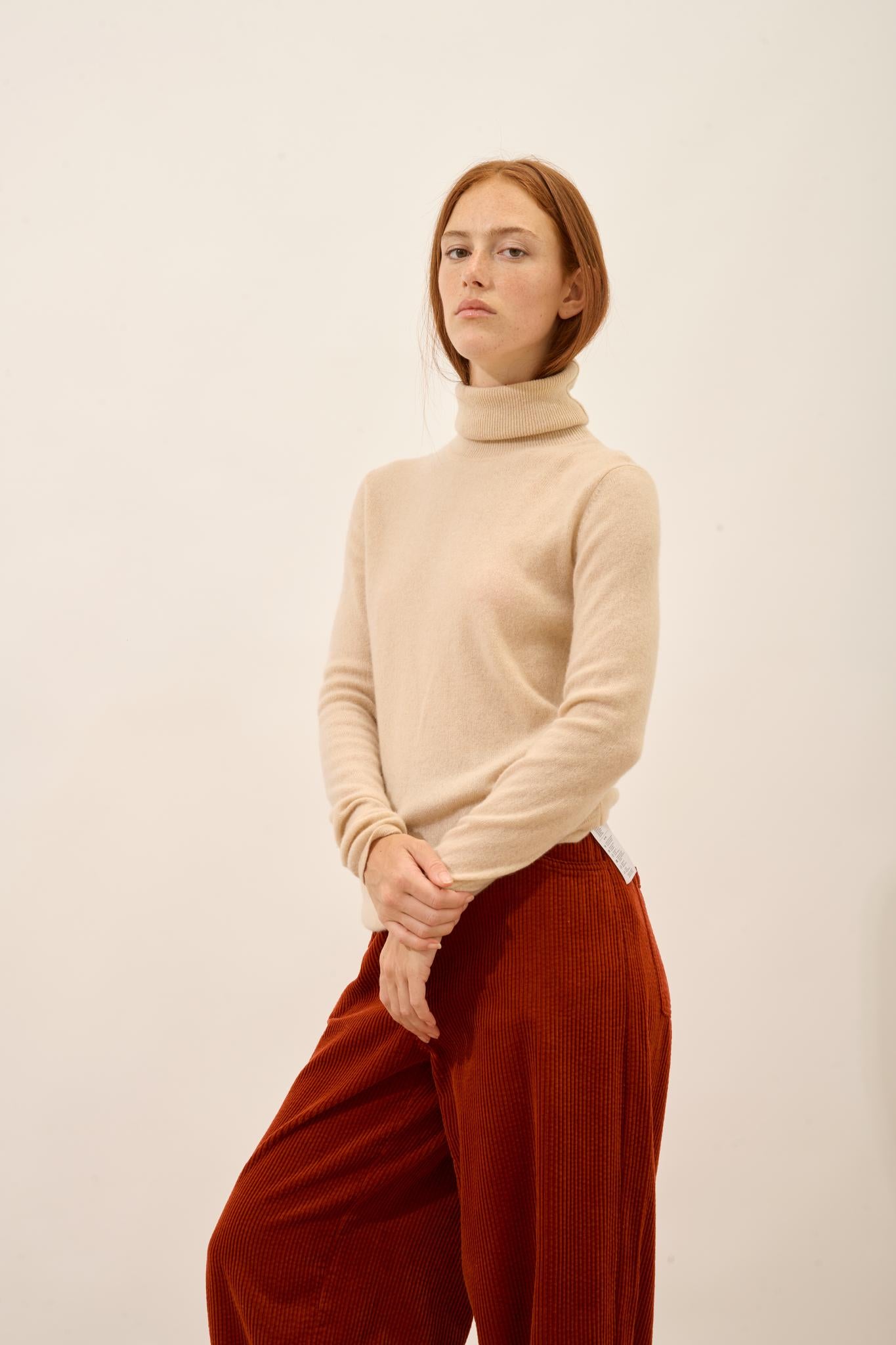 AVA sand turtleneck sweater