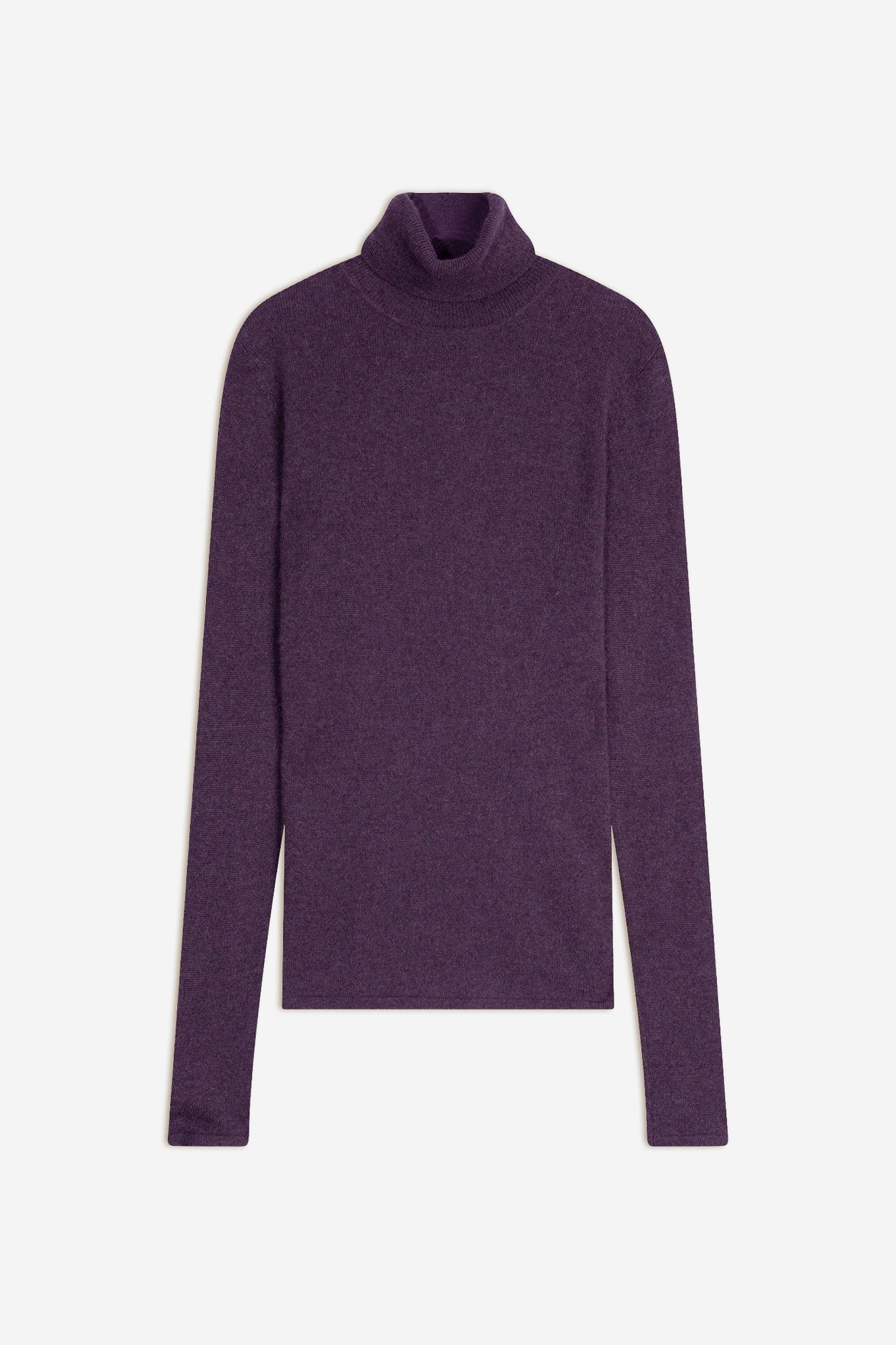 ava pull col roulé violet chiné