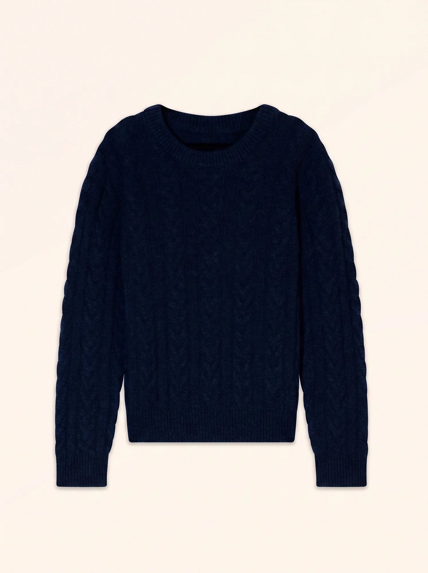 LYDIA Pull Col Rond 4 Fils Bleu Marine