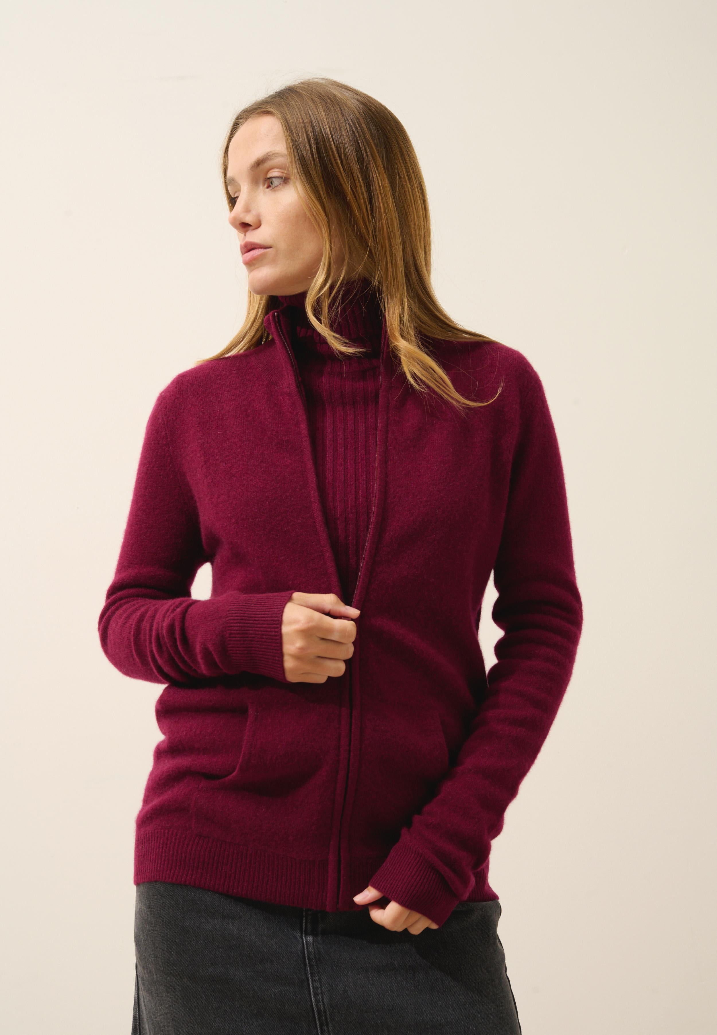 AYR gilet col montant bordeaux