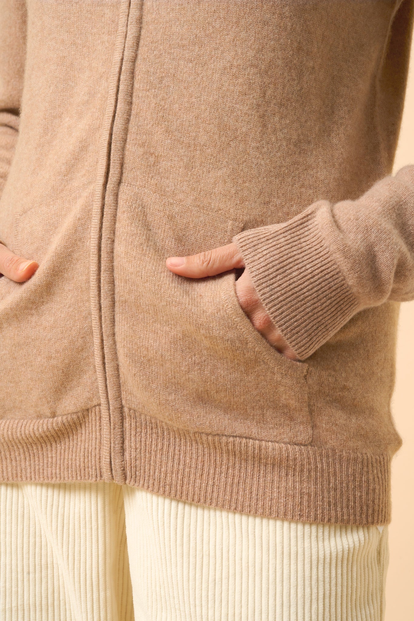 AYR gilet col montant camel chiné