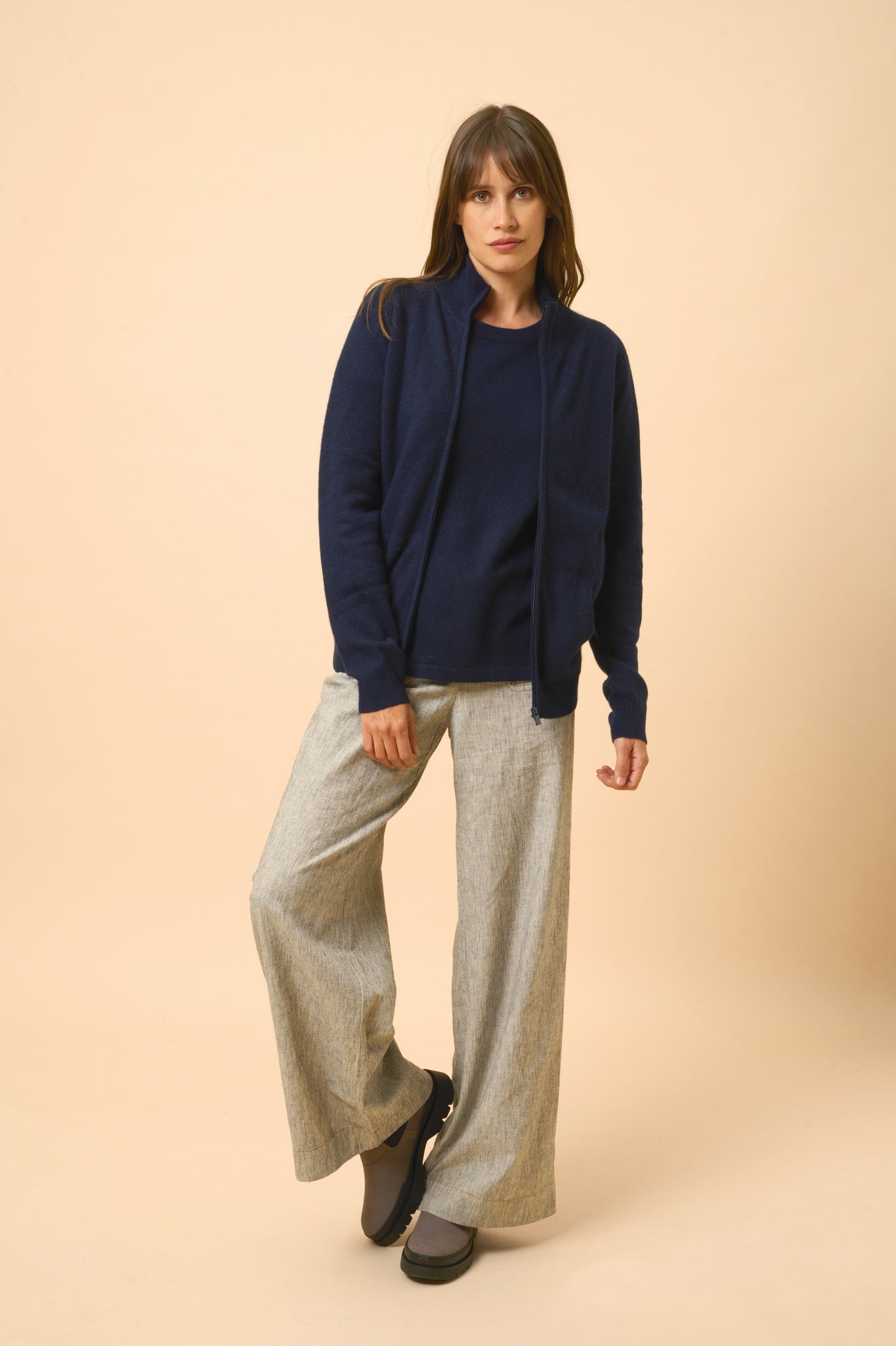 AYR gilet col montant navy