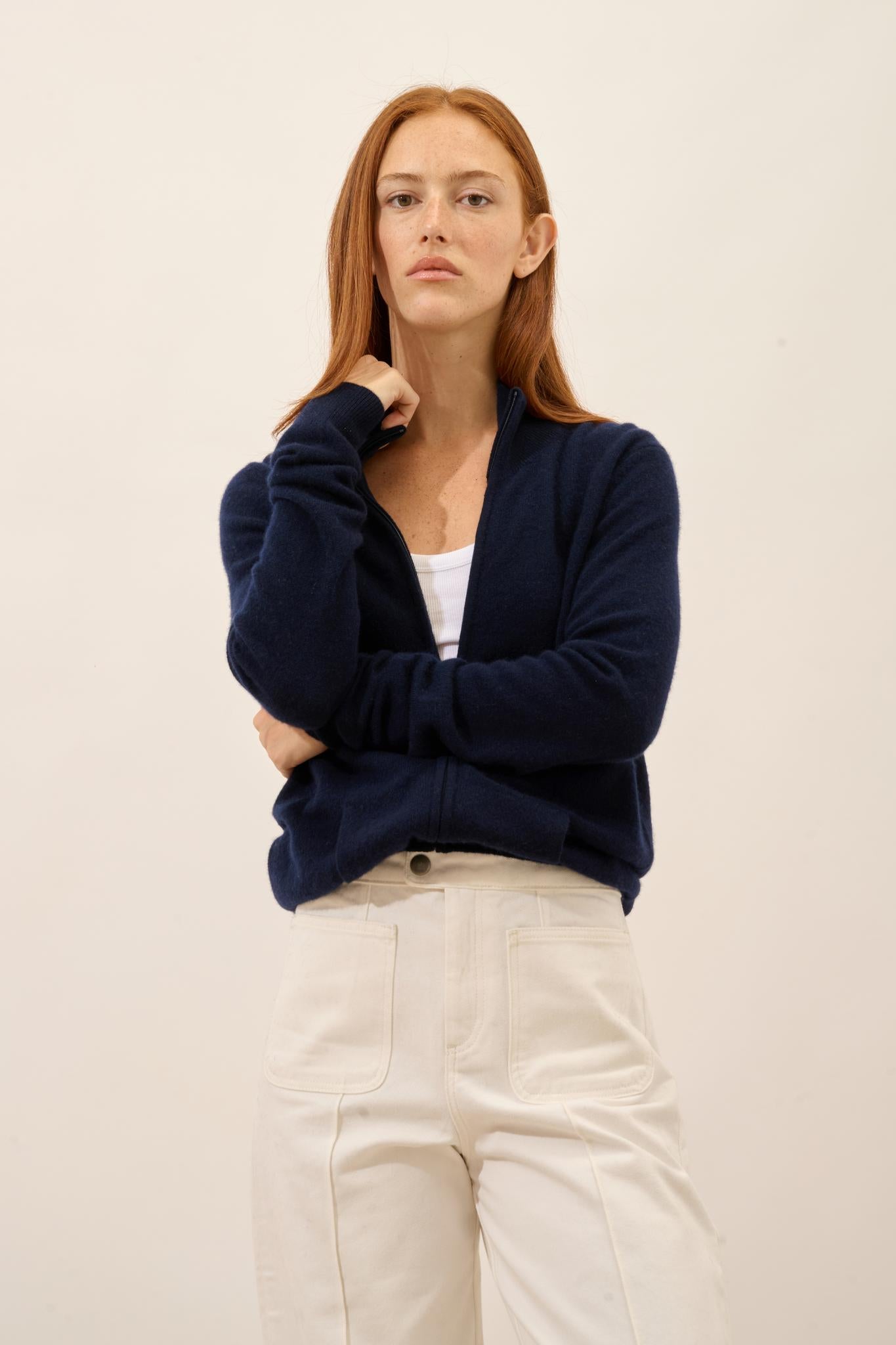AYR gilet col montant navy
