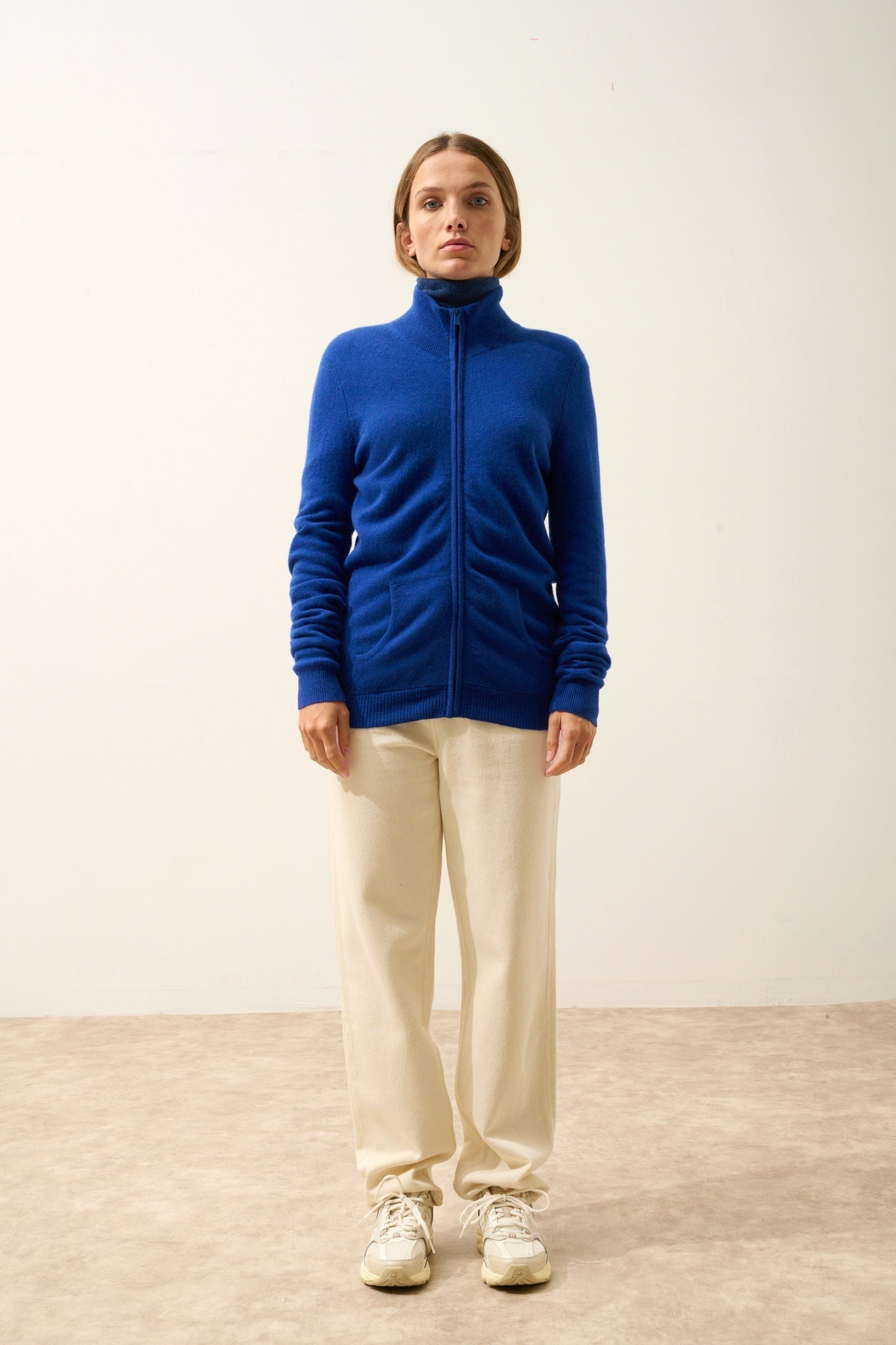 AYR ultramarine high-neck cardigan