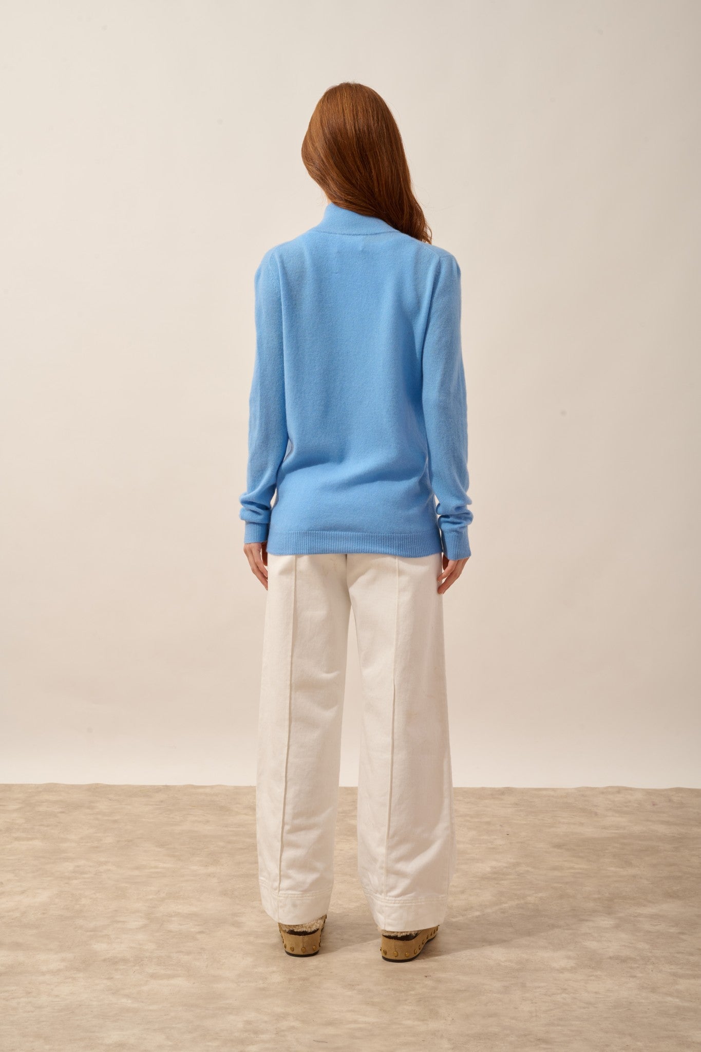 ayr gilet zippé col montant baby blue