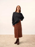 FRIO Pull Col Rond 4 Fils Noir